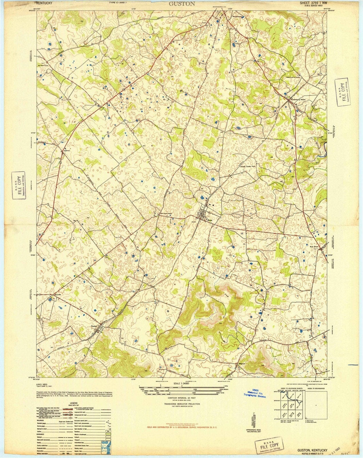 1948 Guston, KY - Kentucky - USGS Topographic Map