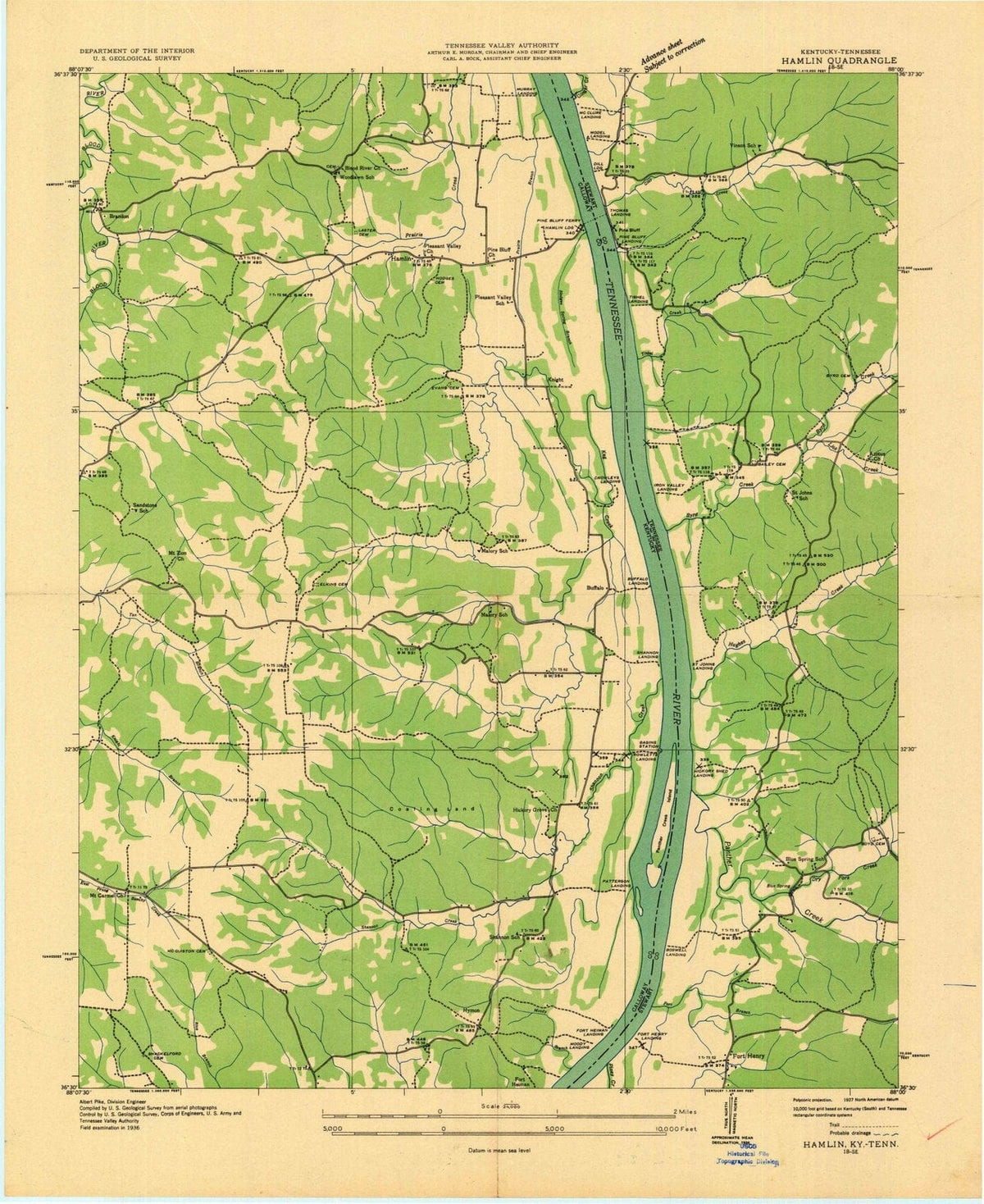 1936 Hamlin, KY - Kentucky - USGS Topographic Map