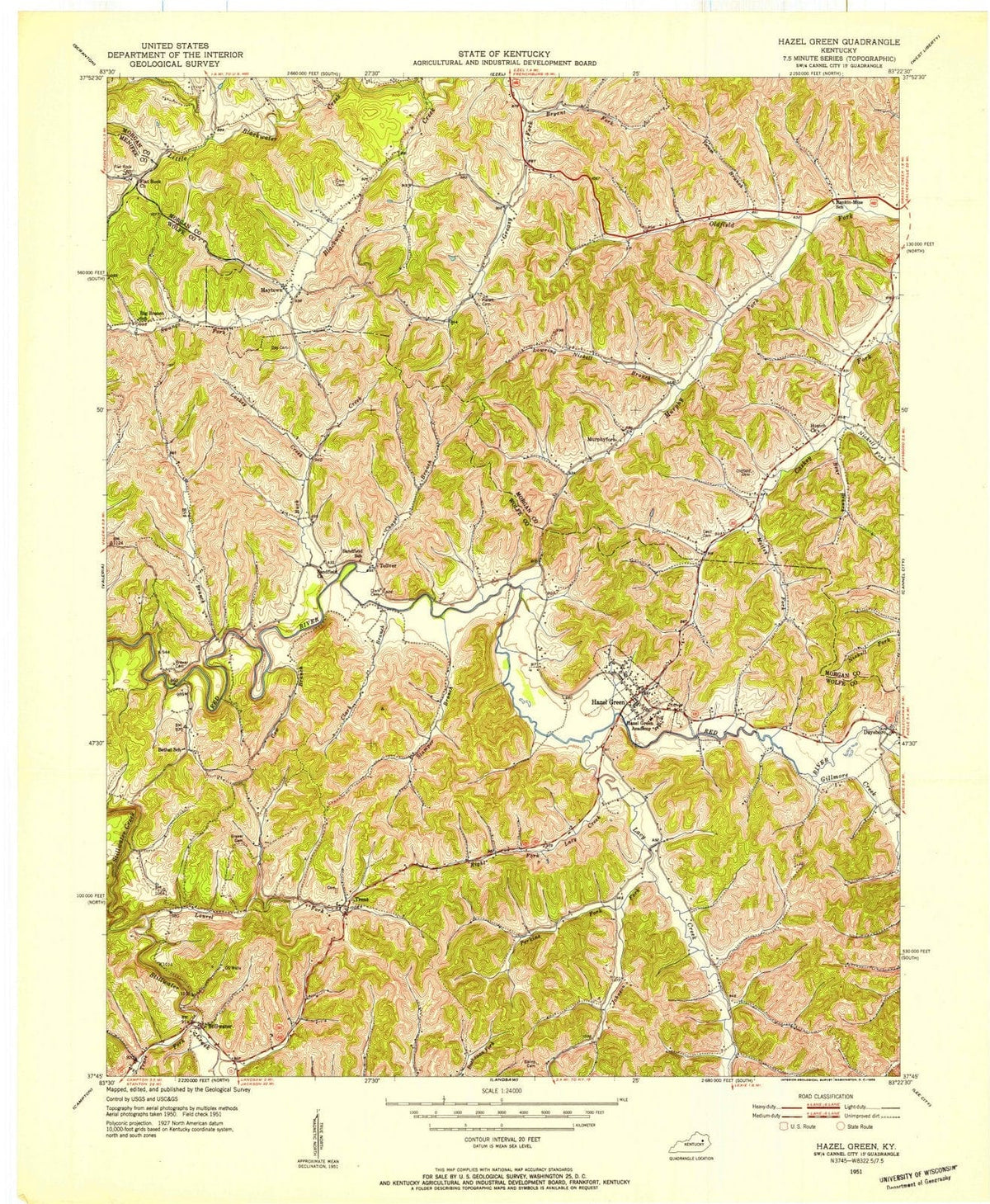 1951 Hazel Green, KY - Kentucky - USGS Topographic Map
