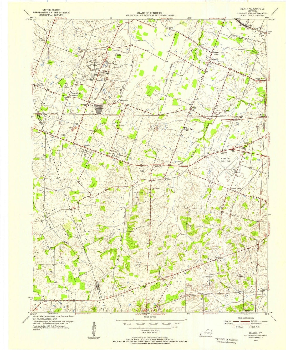 1954 Heath, KY - Kentucky - USGS Topographic Map