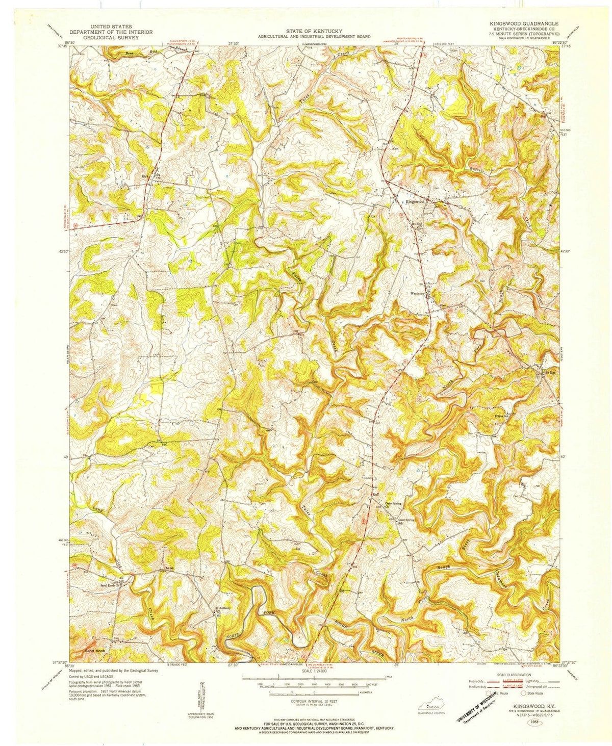 1953 Kingswood, KY - Kentucky - USGS Topographic Map