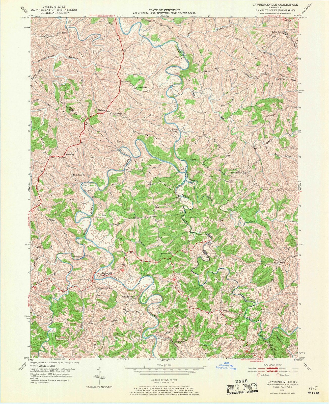 1950 Lawrenceville, KY - Kentucky - USGS Topographic Map