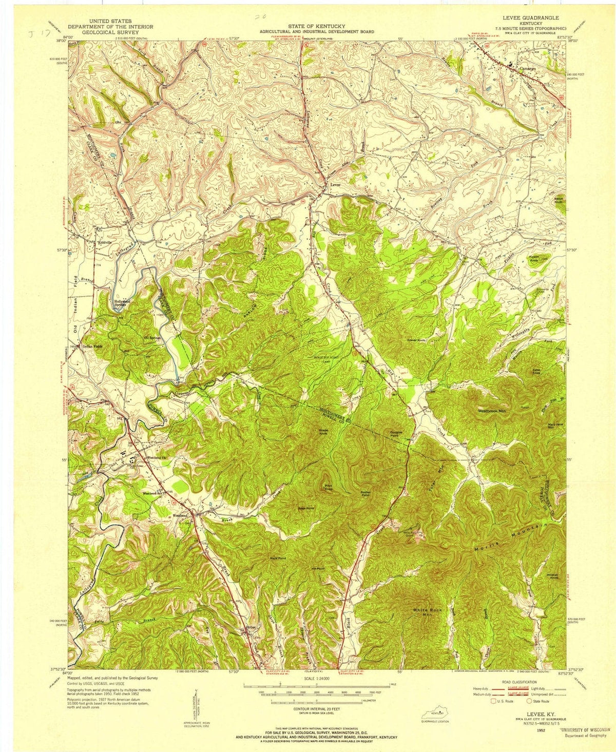 1950 Levee, KY - Kentucky - USGS Topographic Map