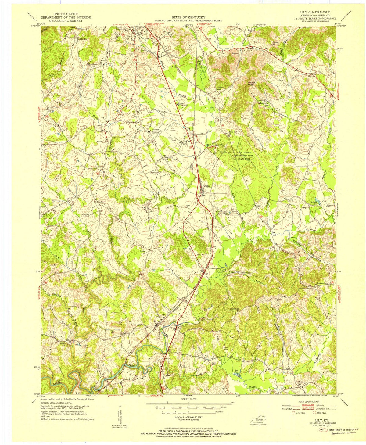 1952 Lily, KY - Kentucky - USGS Topographic Map