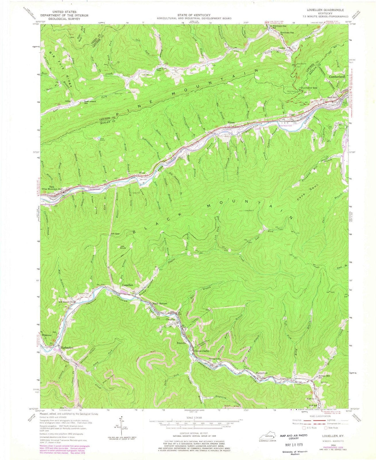 1954 Louellen, KY - Kentucky - USGS Topographic Map