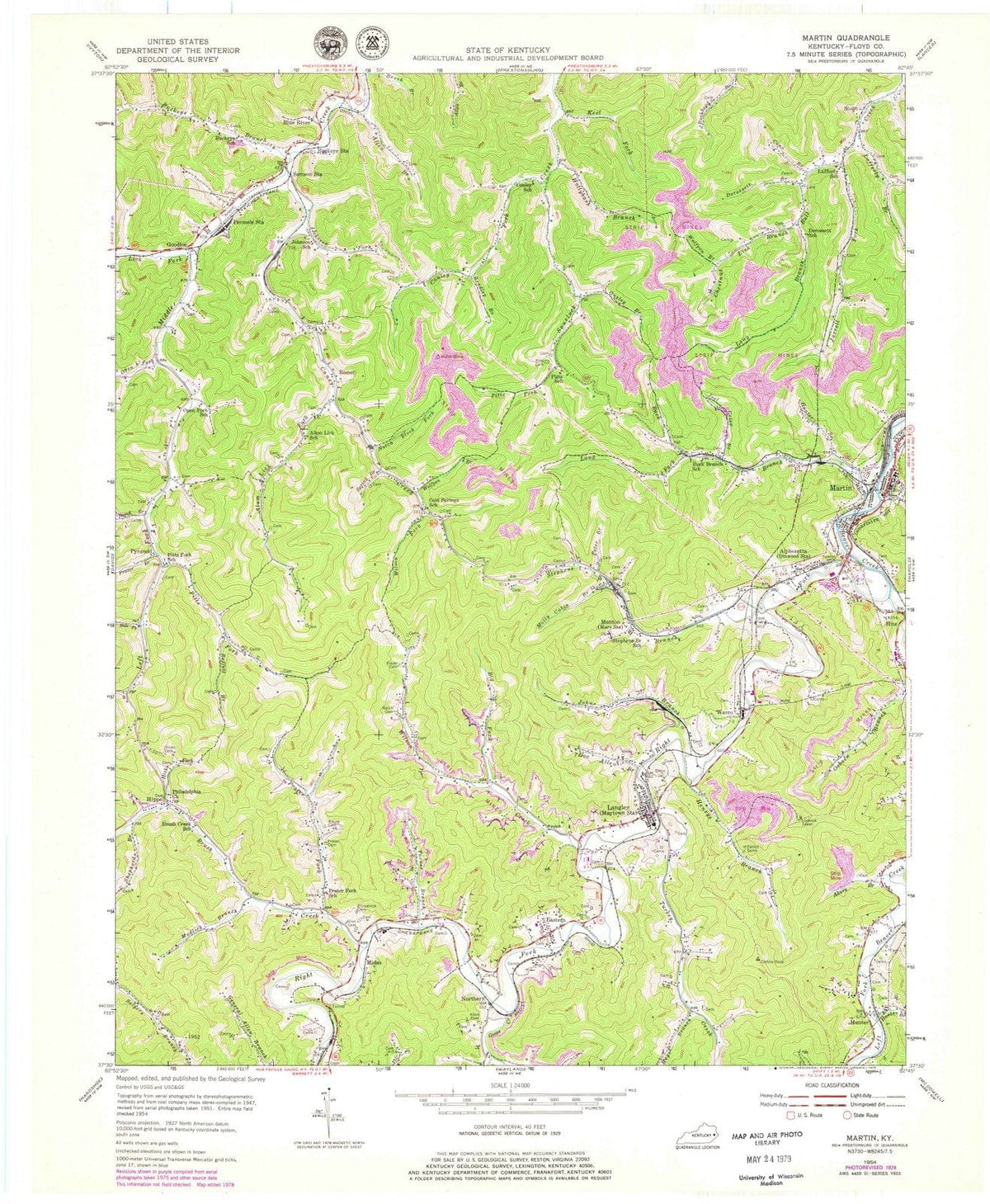 1954 Martin, KY - Kentucky - USGS Topographic Map