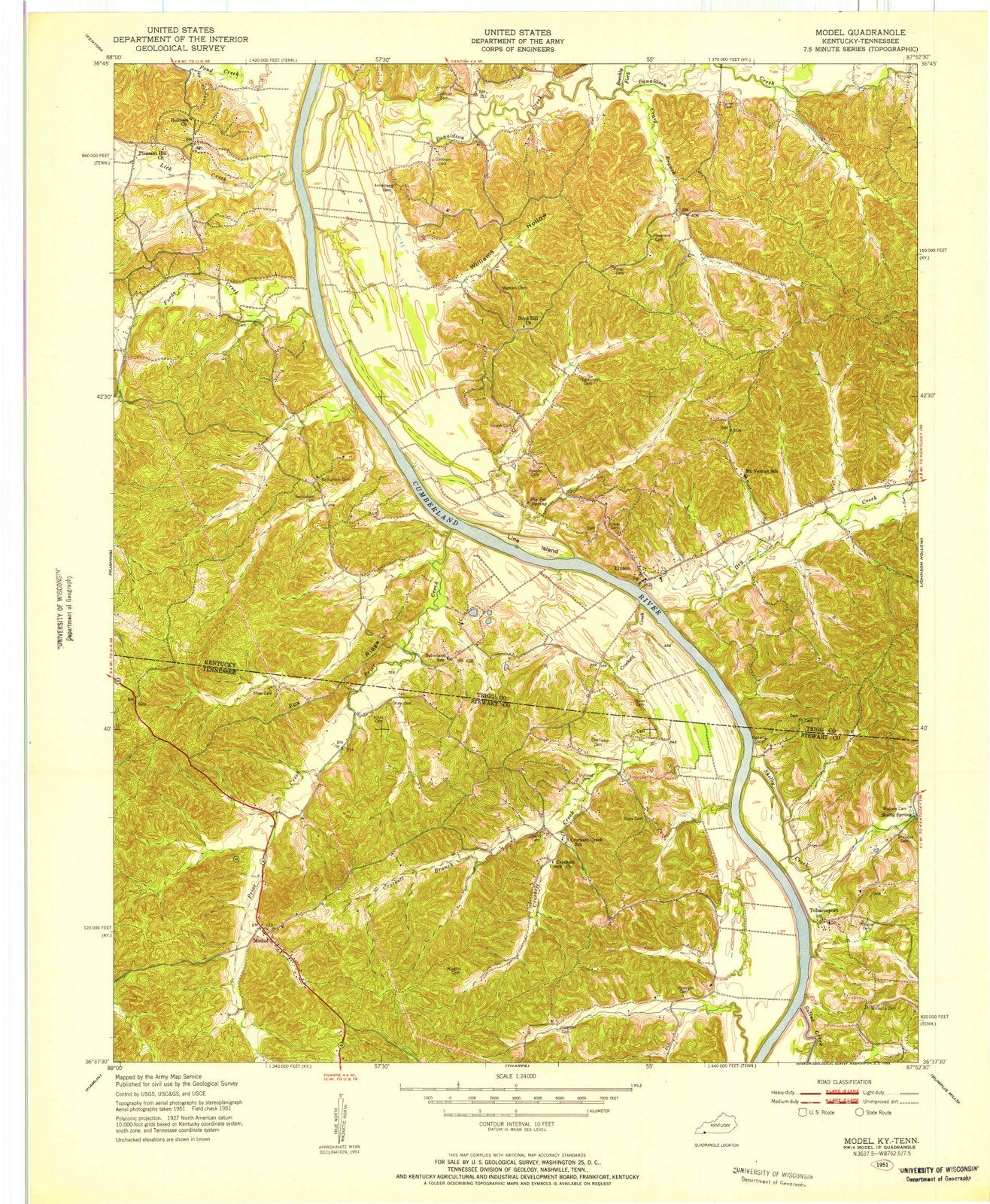 1951 Model, KY - Kentucky - USGS Topographic Map