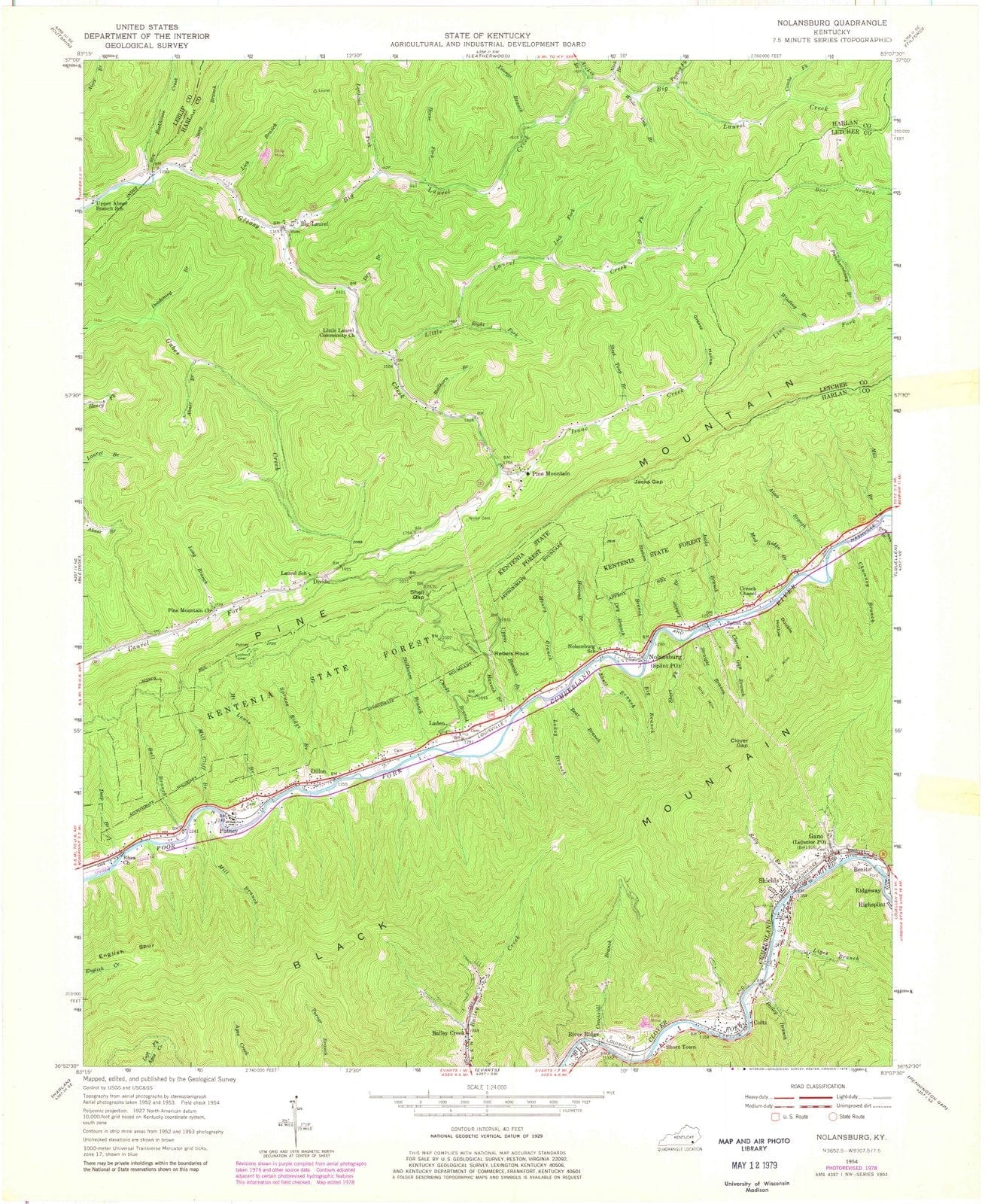 1954 Nolansburg, KY - Kentucky - USGS Topographic Map