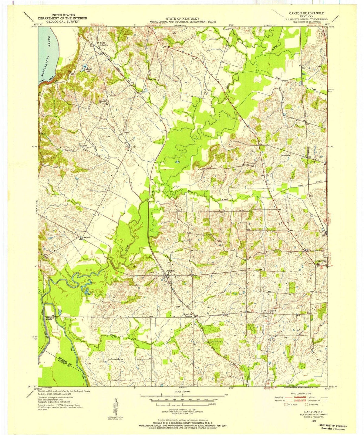 1951 Oakton, KY - Kentucky - USGS Topographic Map