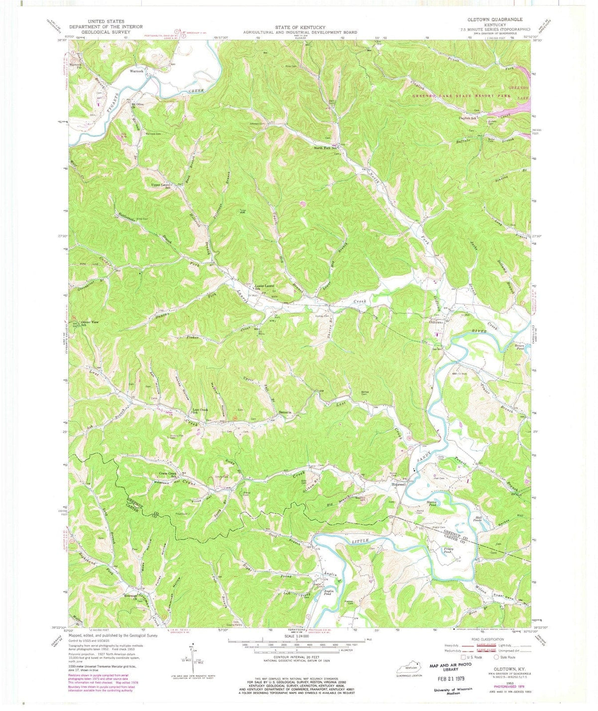 1953 Oldtown, KY - Kentucky - USGS Topographic Map