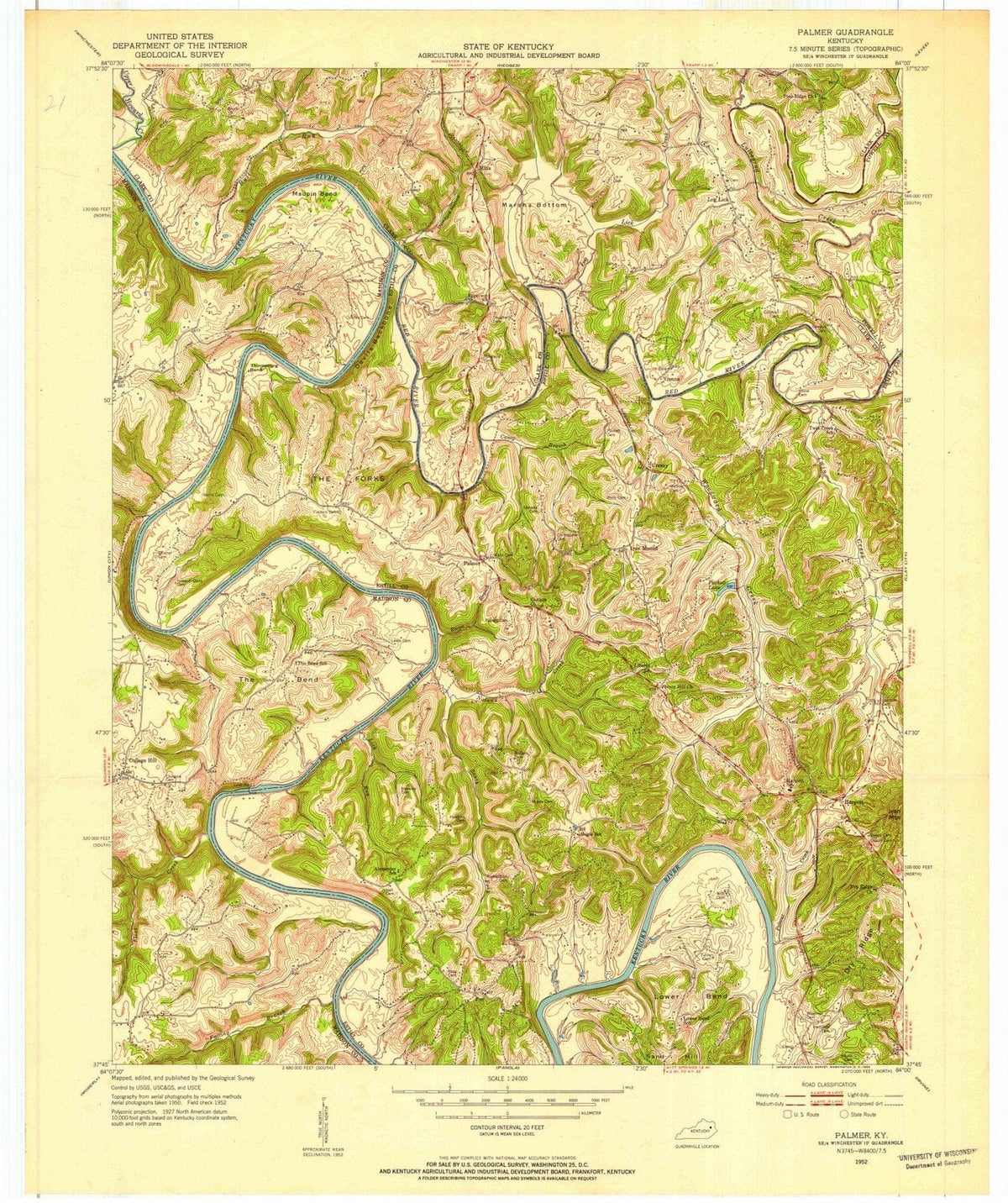1952 Palmer, KY - Kentucky - USGS Topographic Map