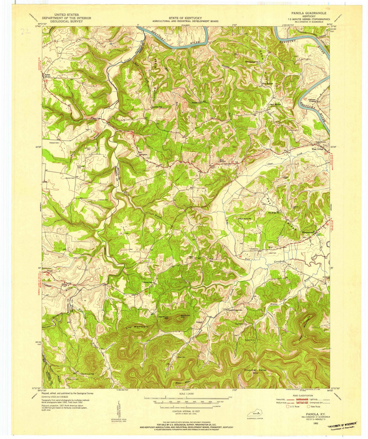 1952 Panola, KY - Kentucky - USGS Topographic Map