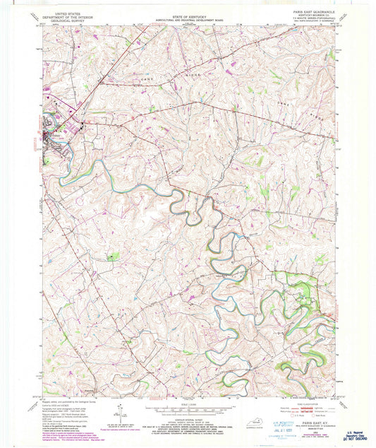 1952 Paris East, KY - Kentucky - USGS Topographic Map