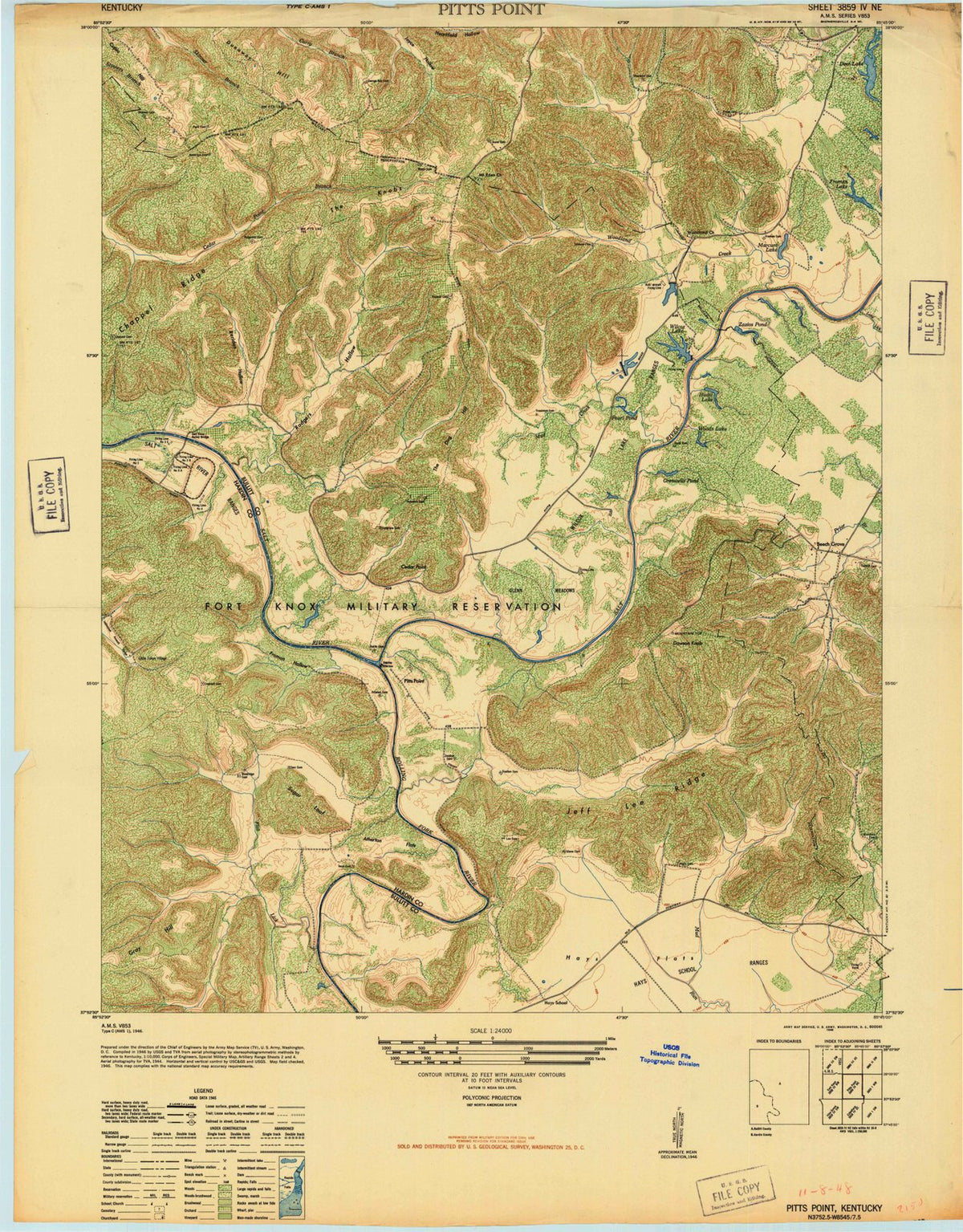 1946 Pitts Point, KY - Kentucky - USGS Topographic Map