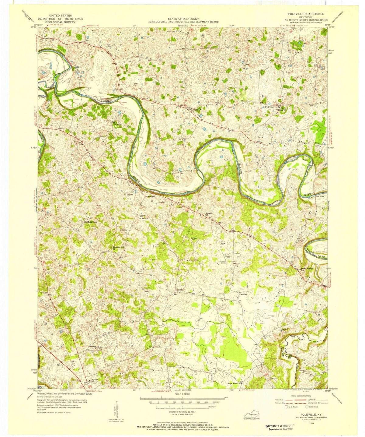 1954 Polkville, KY - Kentucky - USGS Topographic Map