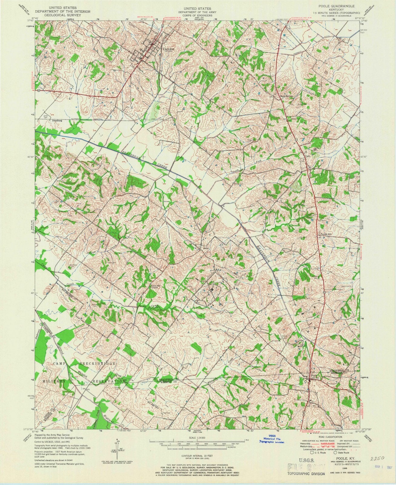 1949 Poole, KY - Kentucky - USGS Topographic Map