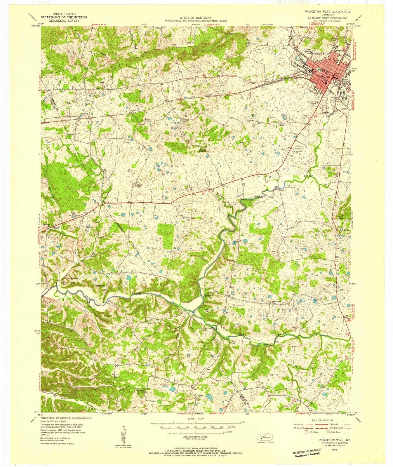 1954 Princeton West, KY - Kentucky - USGS Topographic Map