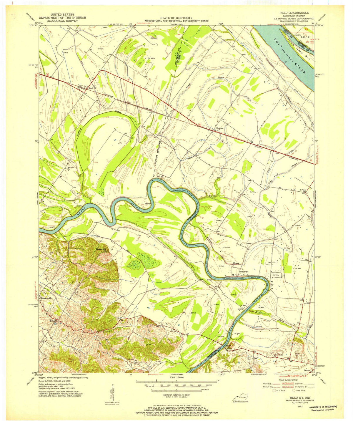 1952 Reed, KY - Kentucky - USGS Topographic Map