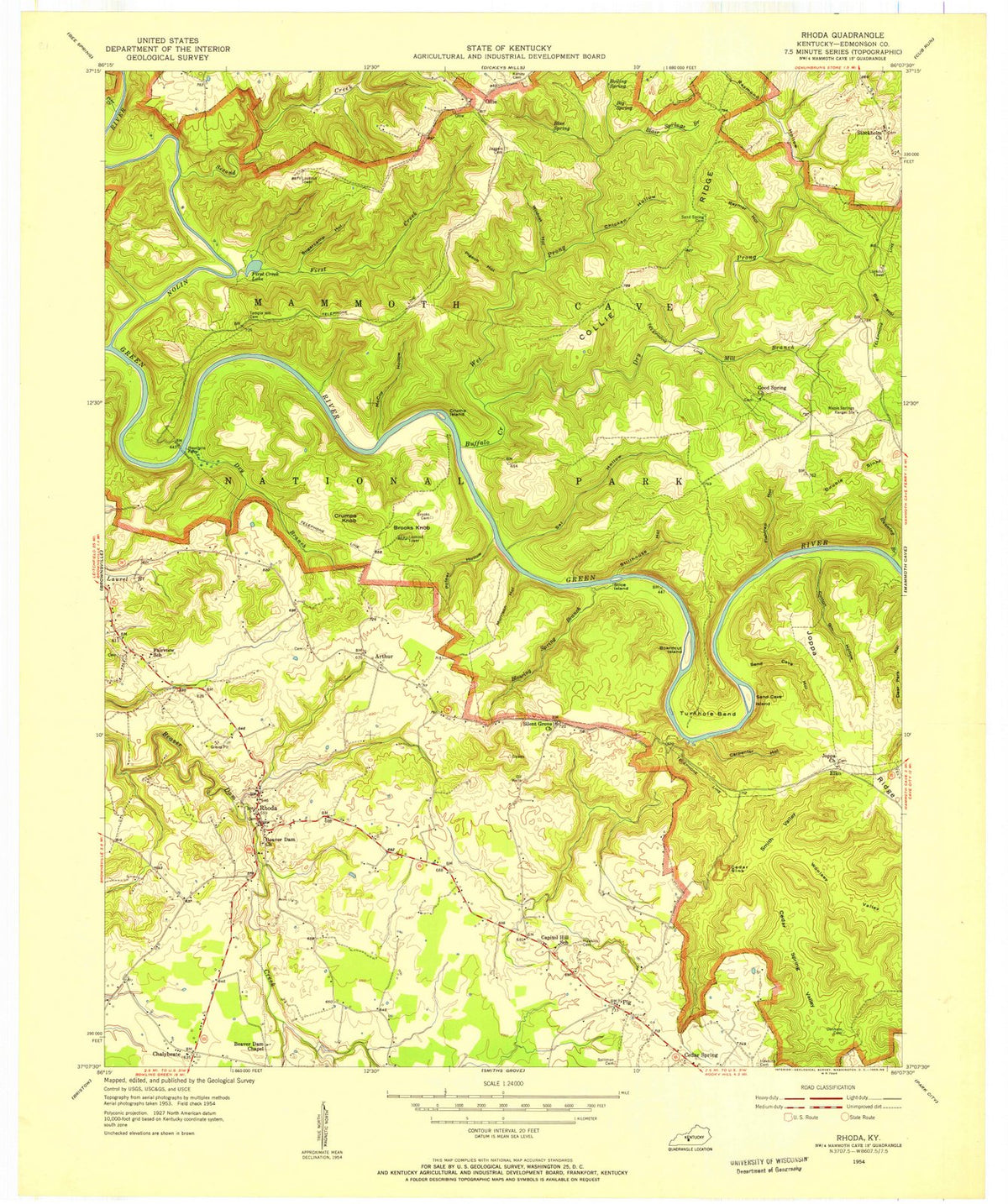 1954 Rhoda, KY - Kentucky - USGS Topographic Map