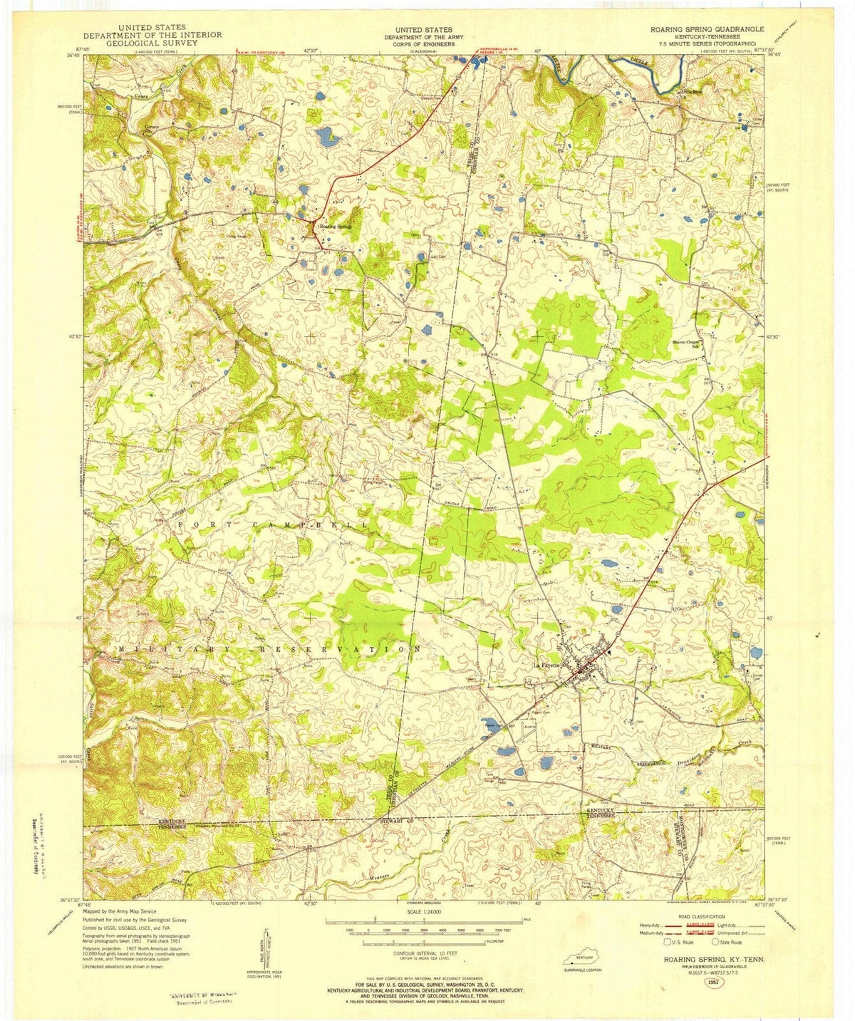 1951 Roaring Spring, KY - Kentucky - USGS Topographic Map