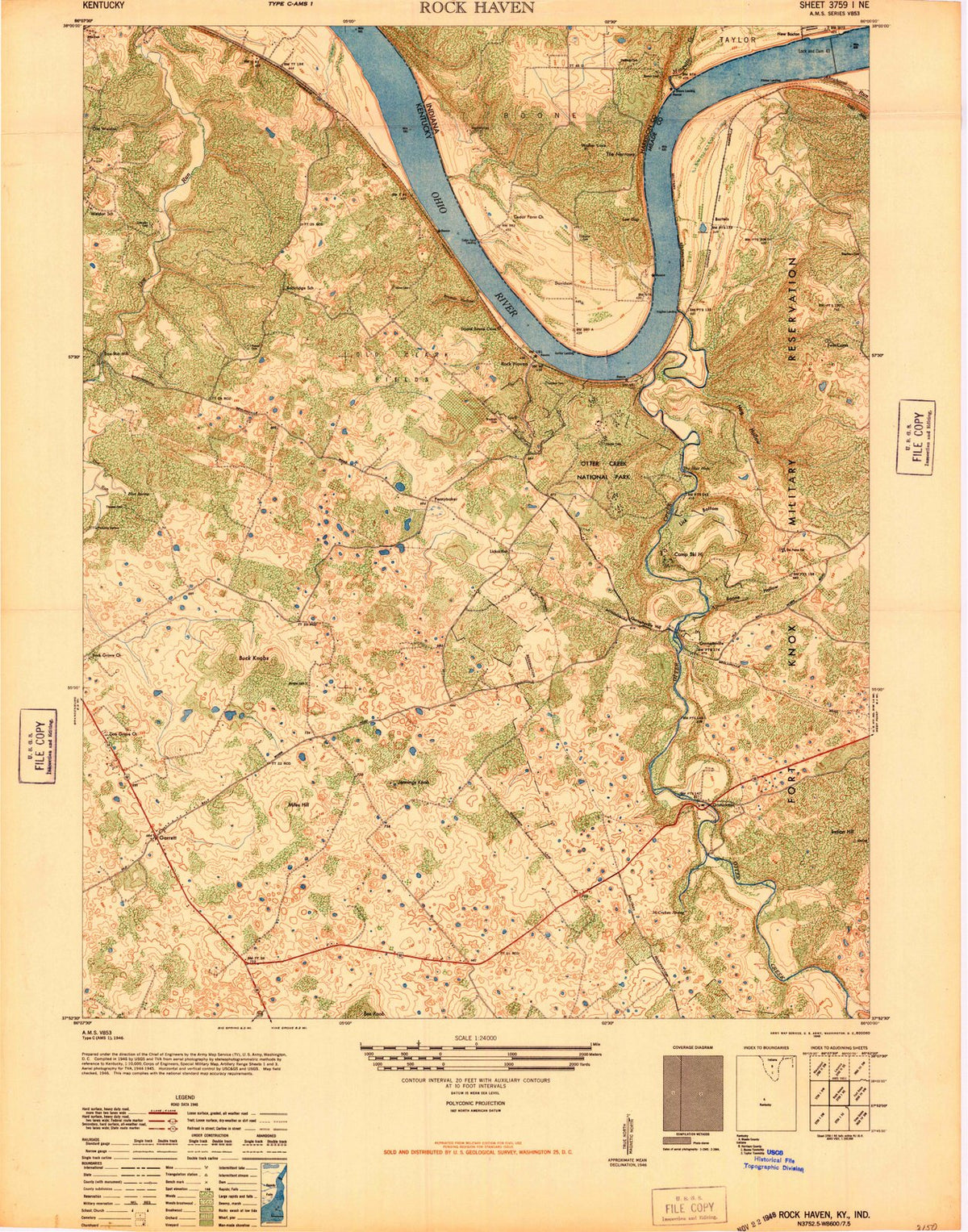 1946 Rock Haven, KY - Kentucky - USGS Topographic Map