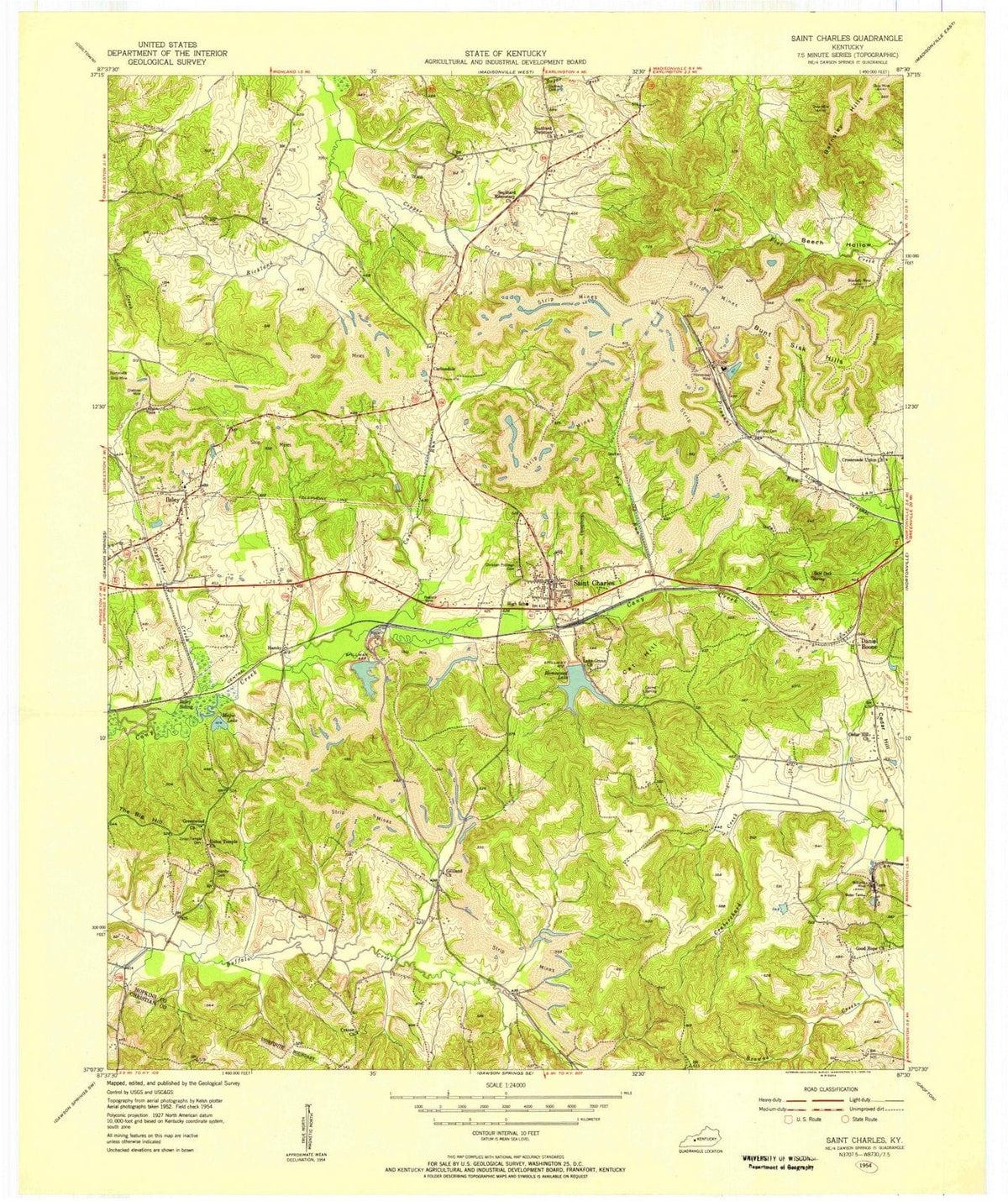 1954 Saint Charles, KY - Kentucky - USGS Topographic Map
