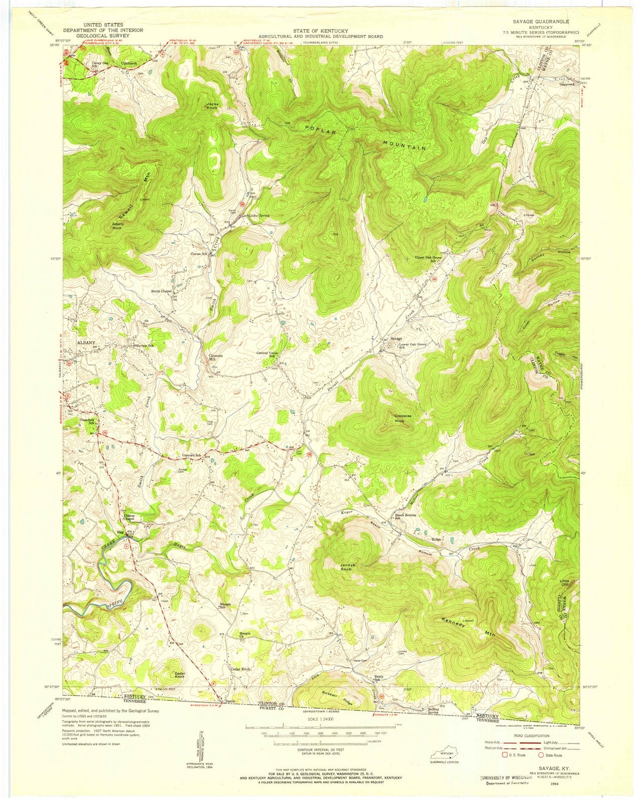 1954 Savage, KY - Kentucky - USGS Topographic Map