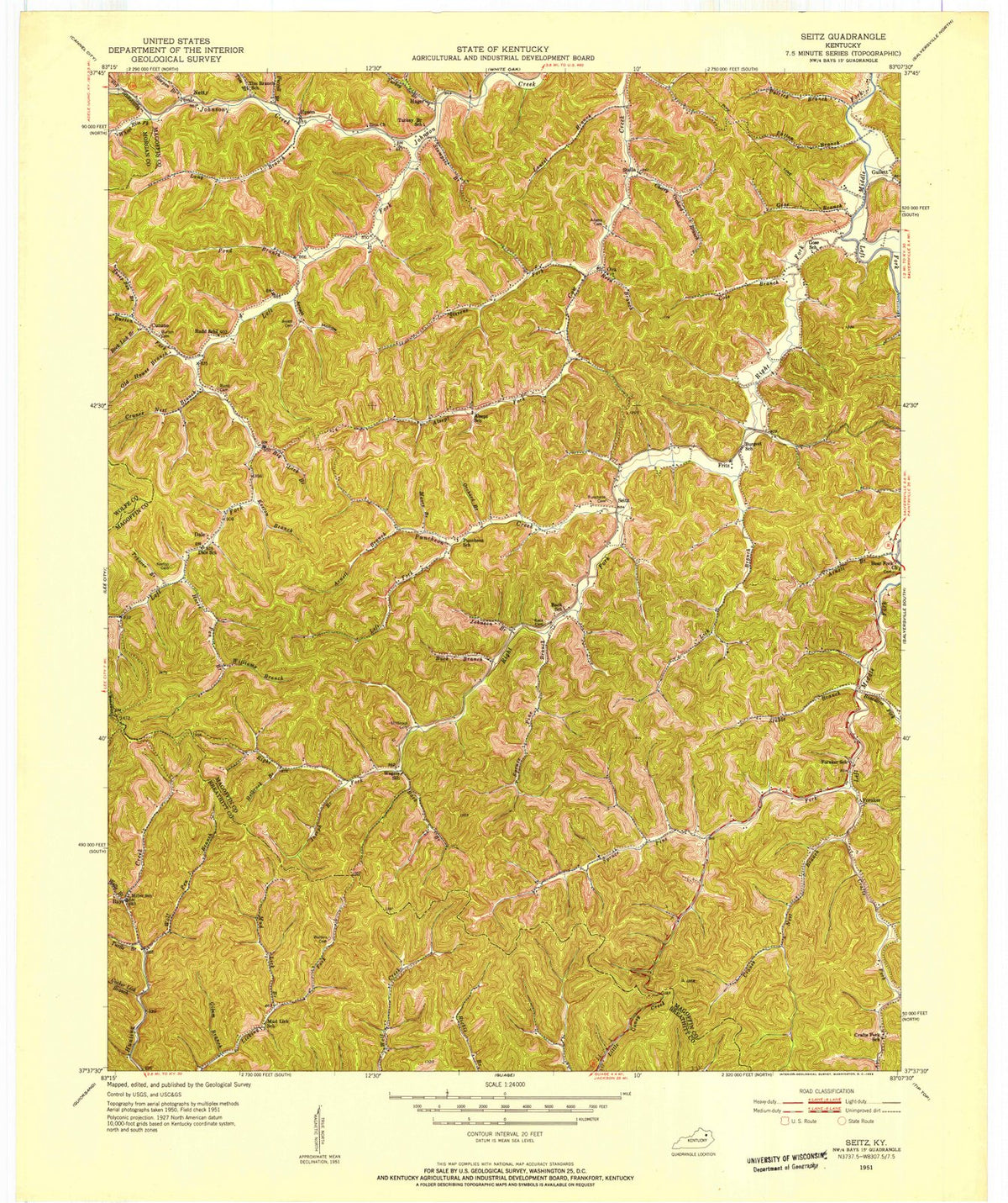 1951 Seitz, KY - Kentucky - USGS Topographic Map