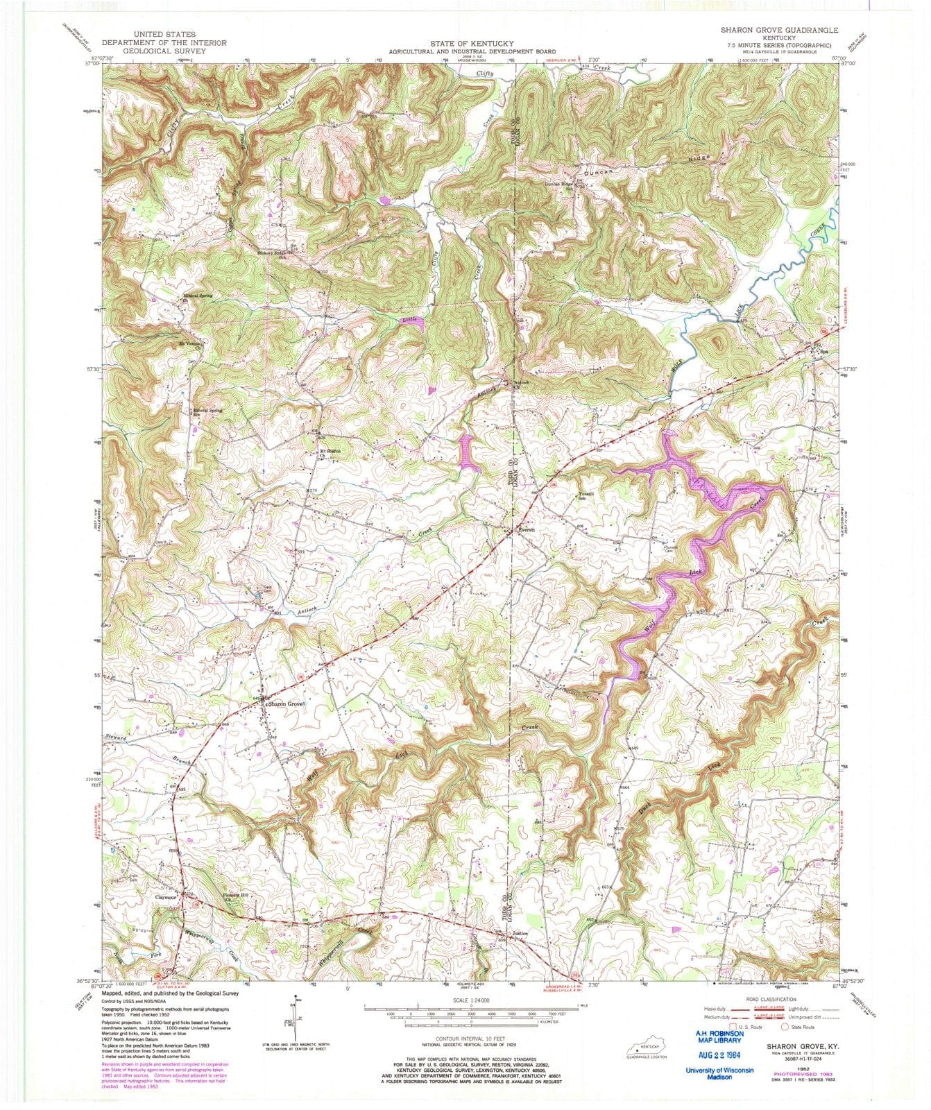 1952 Sharon Grove, KY - Kentucky - USGS Topographic Map