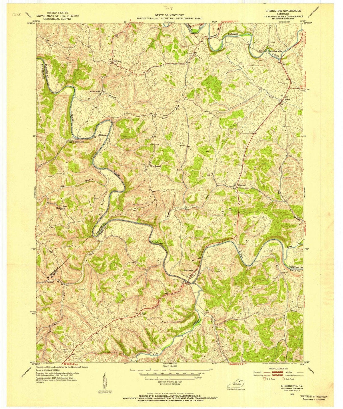 1952 Sherburne, KY - Kentucky - USGS Topographic Map
