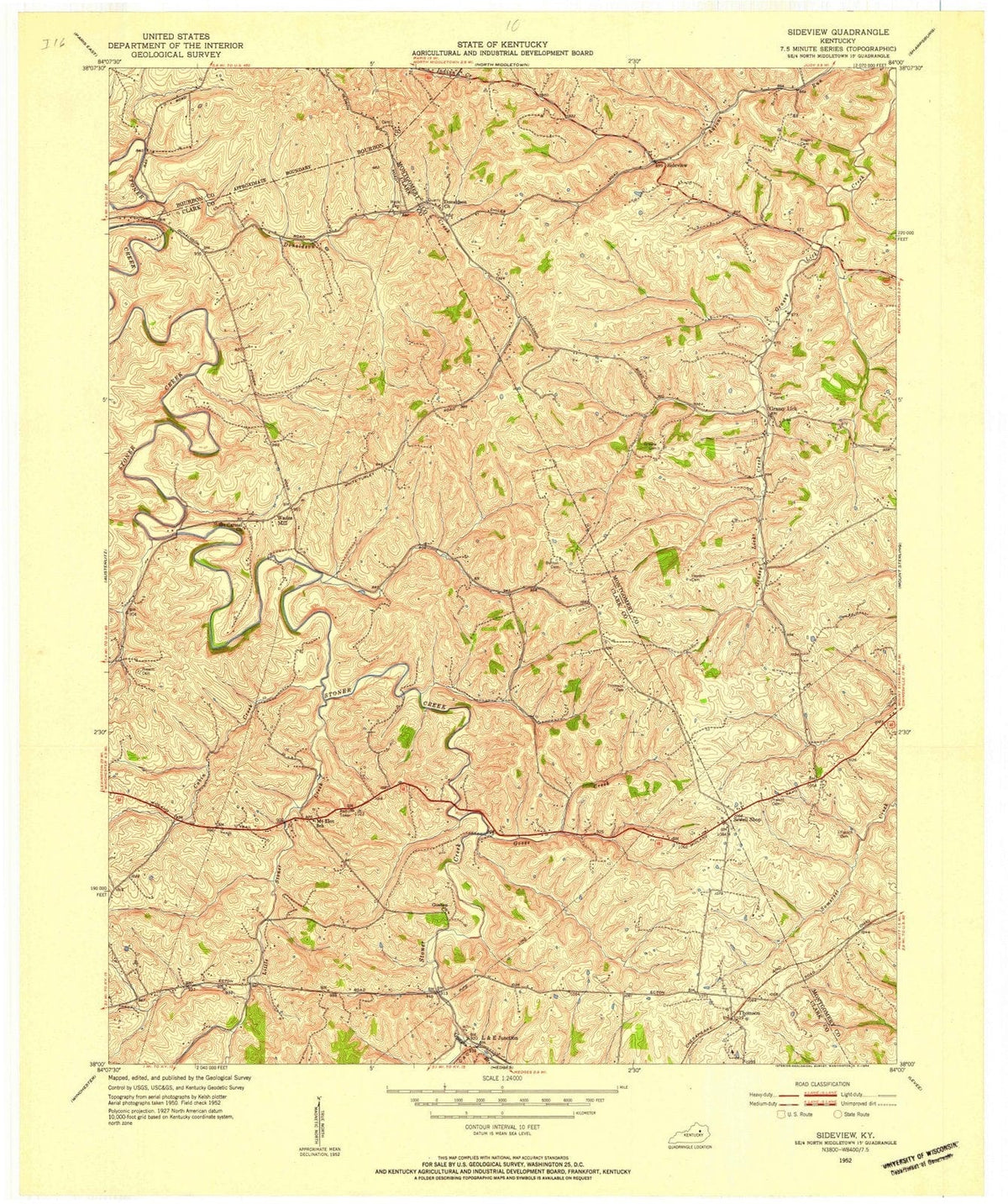 1952 Sideview, KY - Kentucky - USGS Topographic Map