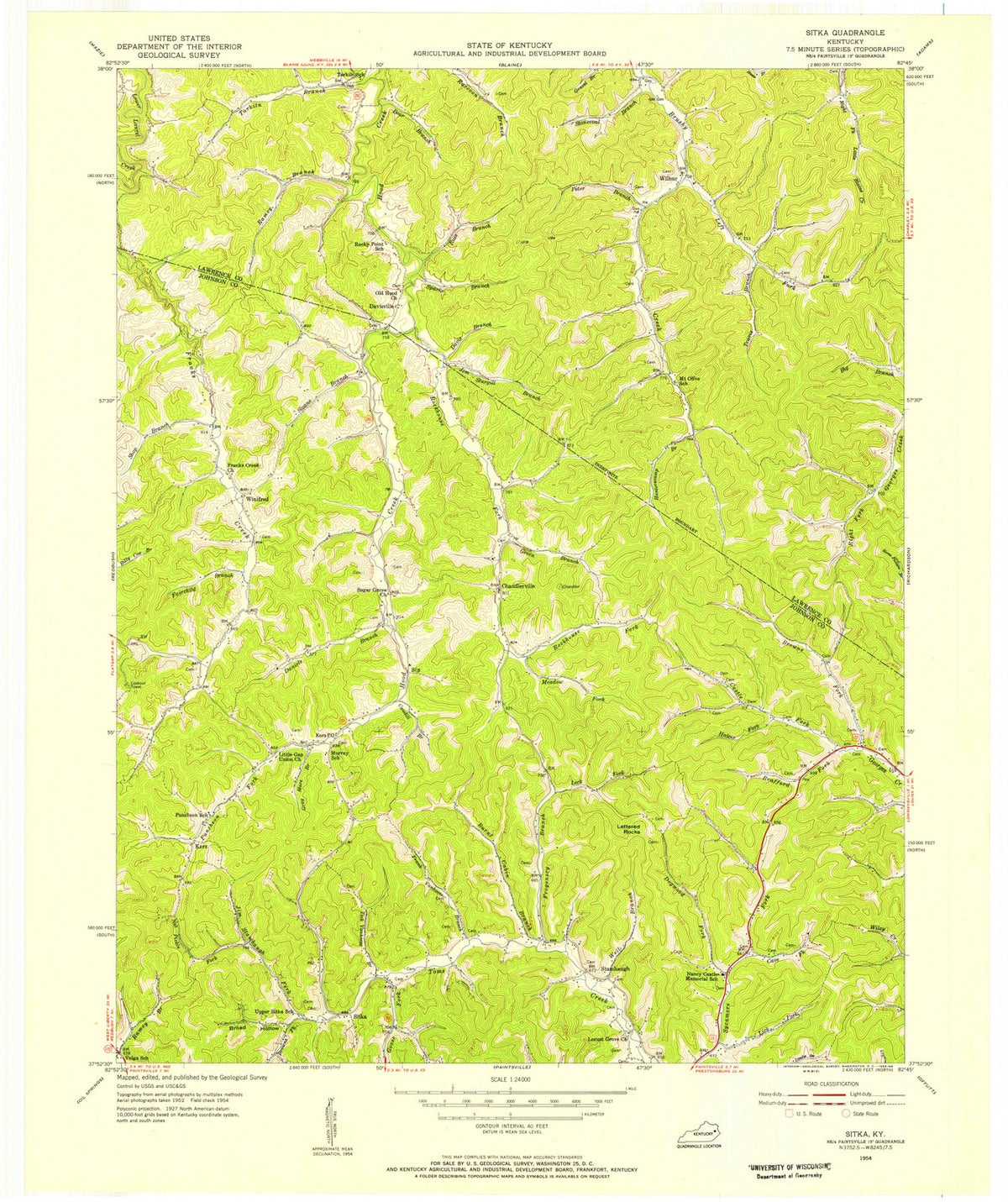 1954 Sitka, KY - Kentucky - USGS Topographic Map