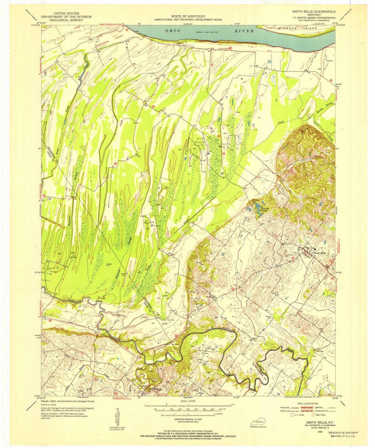 1952 Smith Mills, KY - Kentucky - USGS Topographic Map
