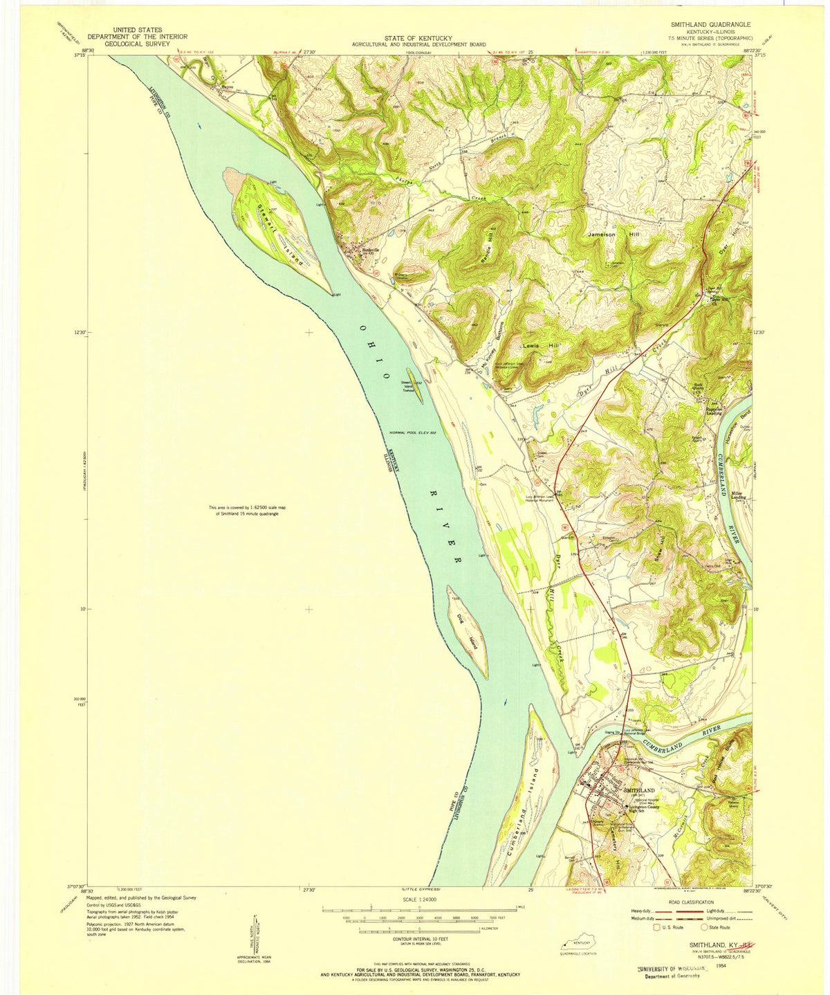 1954 Smithland, KY - Kentucky - USGS Topographic Map