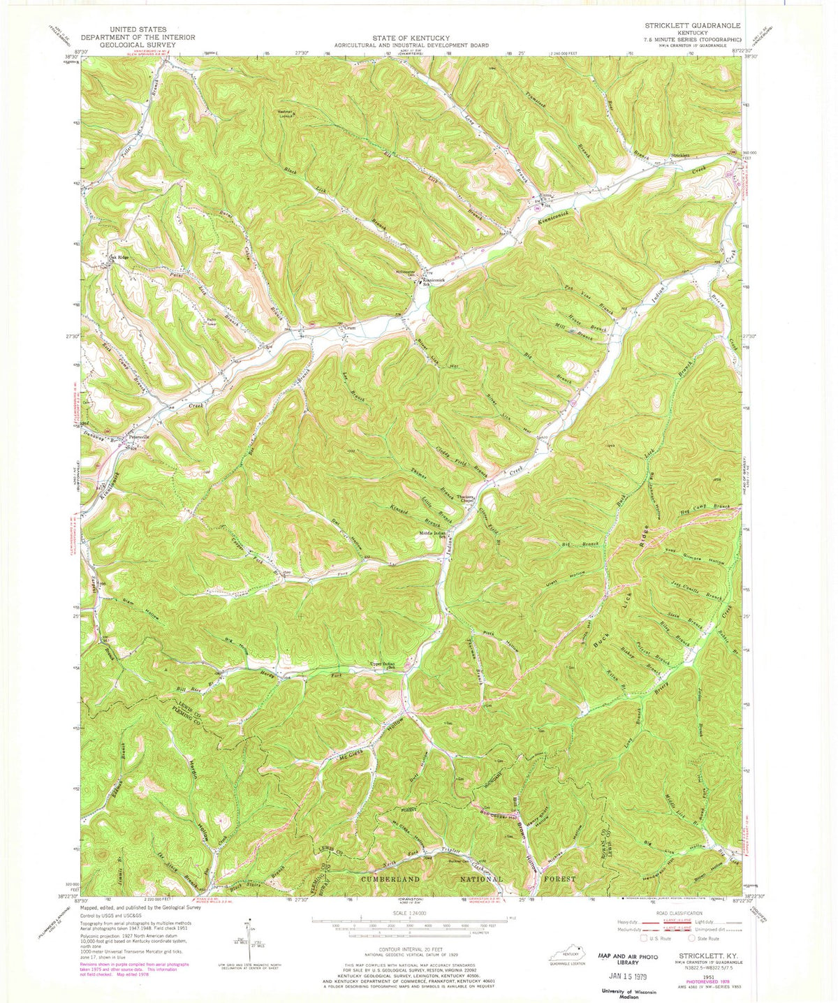 1951 Stricklett, KY - Kentucky - USGS Topographic Map