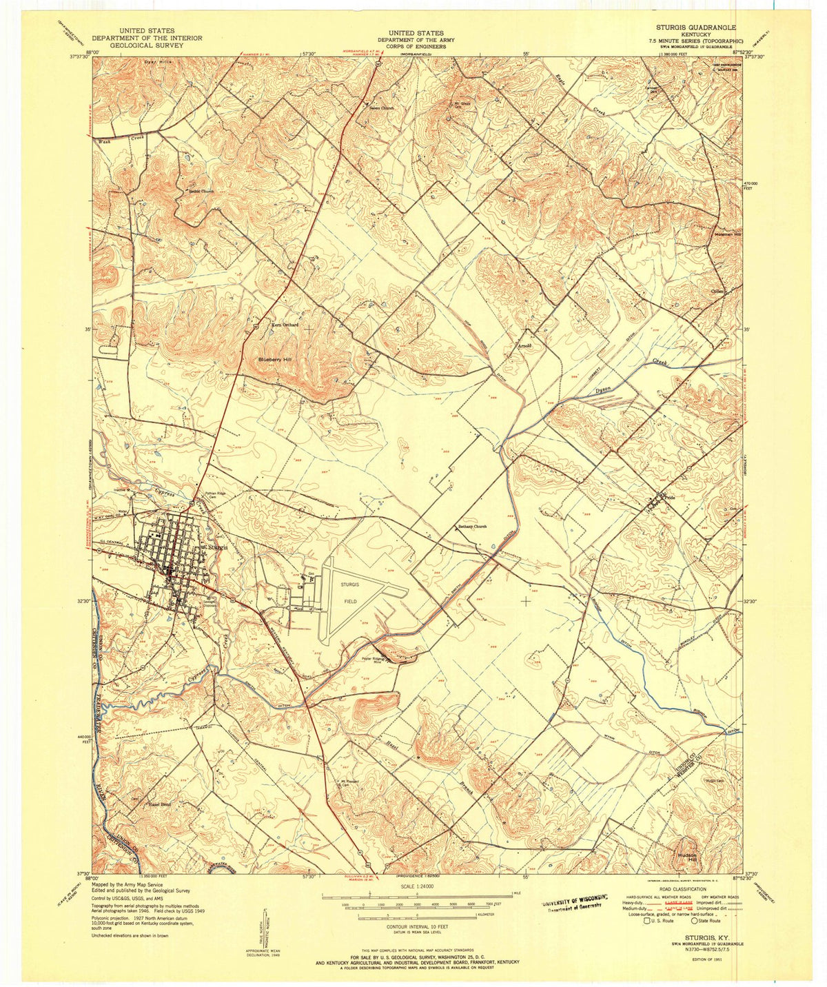 1951 Sturgis, KY - Kentucky - USGS Topographic Map
