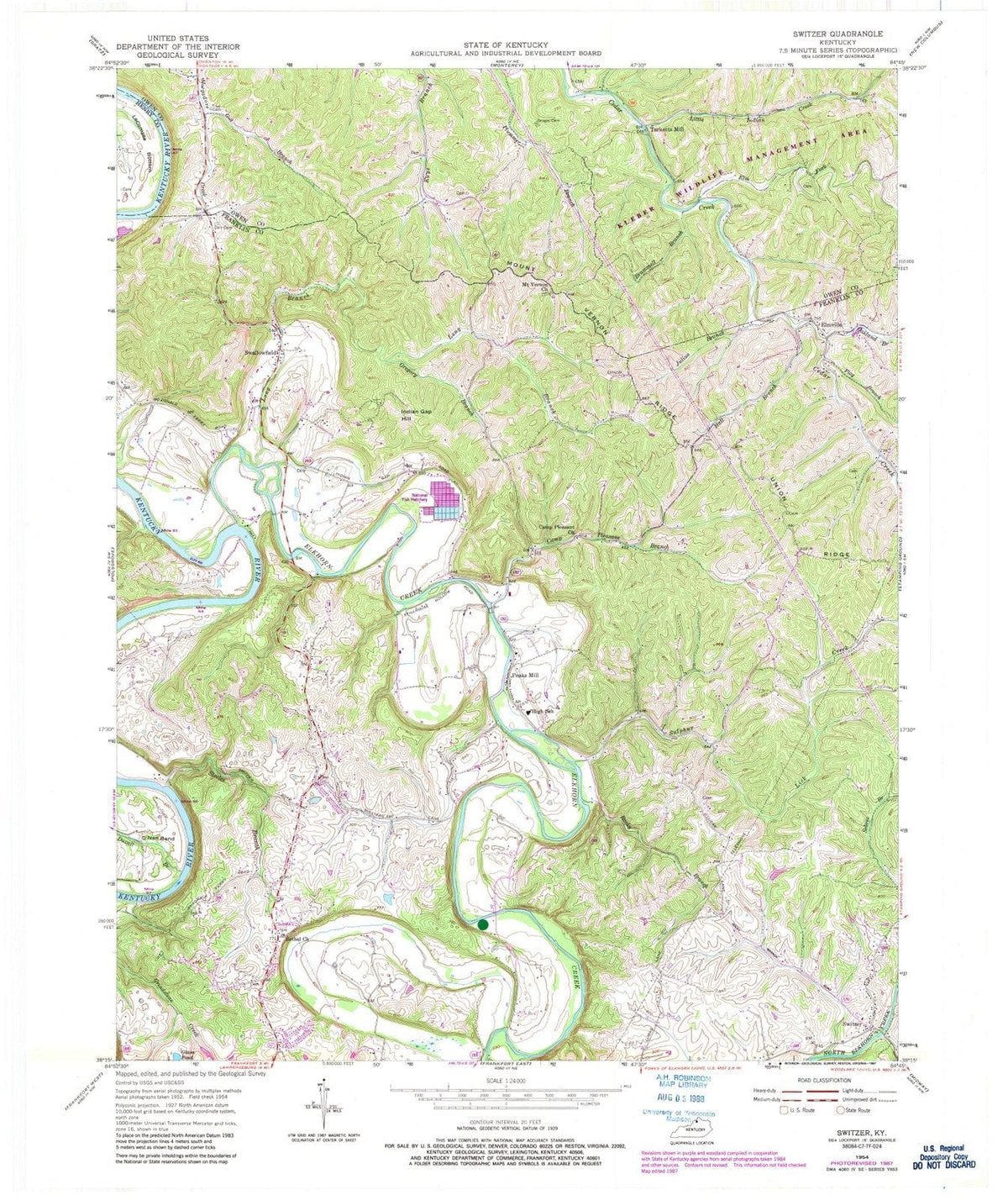 1954 Switzer, KY - Kentucky - USGS Topographic Map