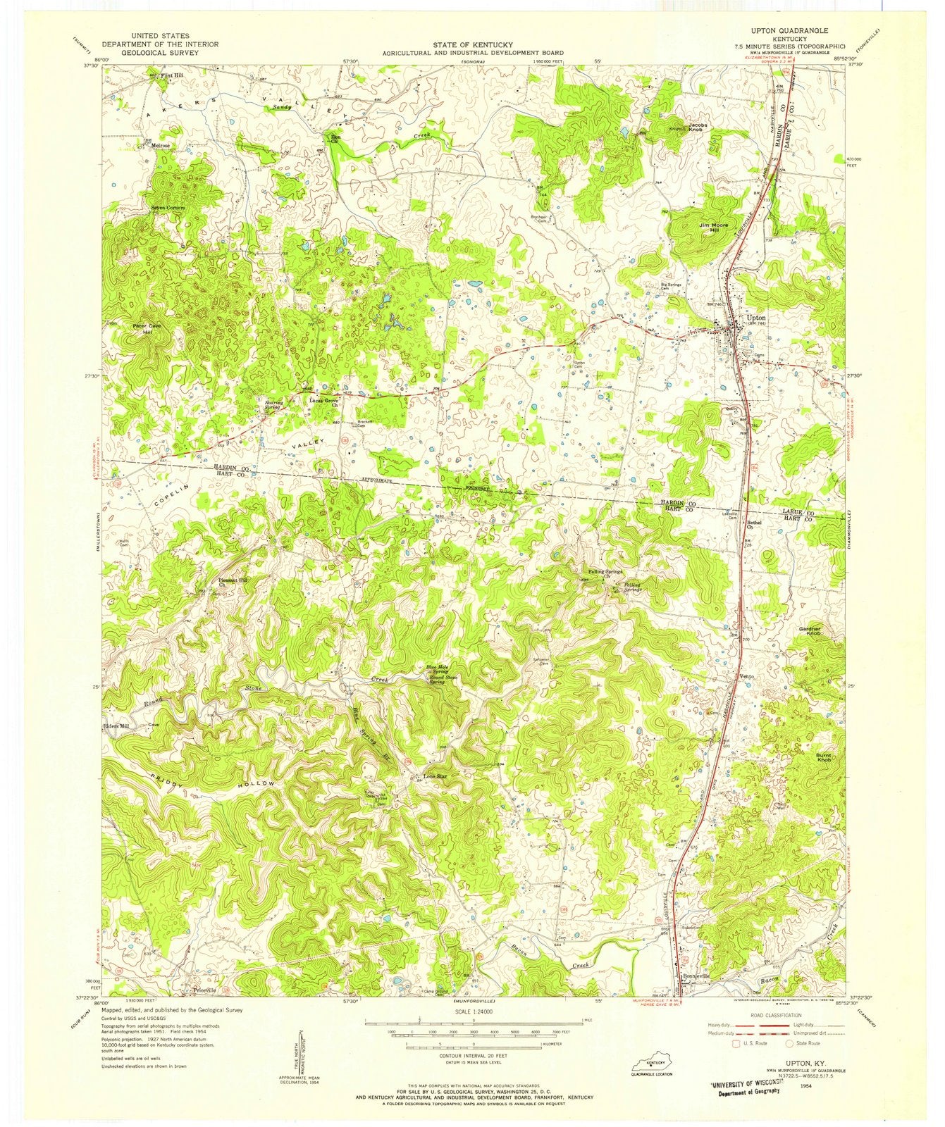 1954 Upton, KY - Kentucky - USGS Topographic Map