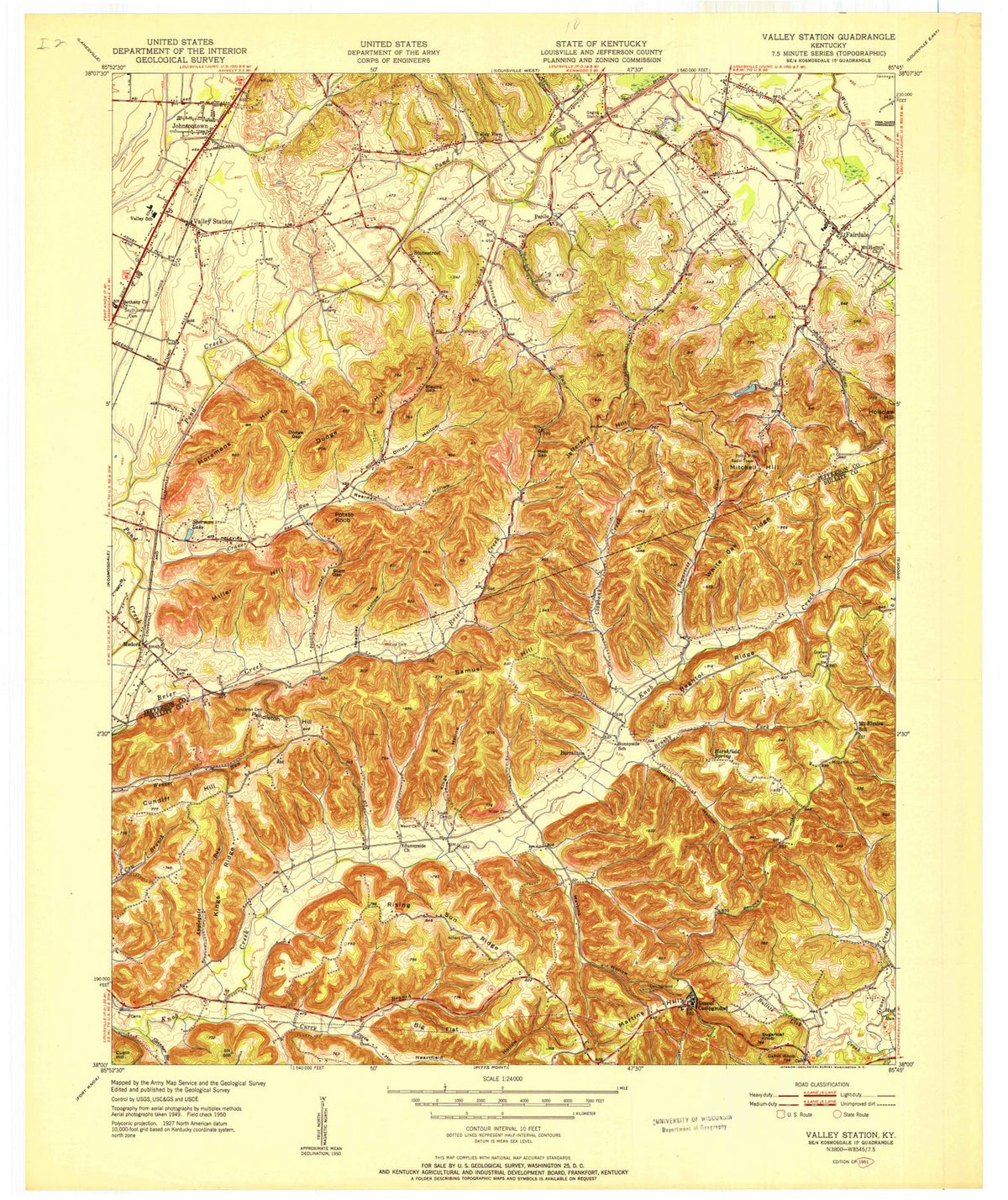 1951 Valley Station, KY - Kentucky - USGS Topographic Map
