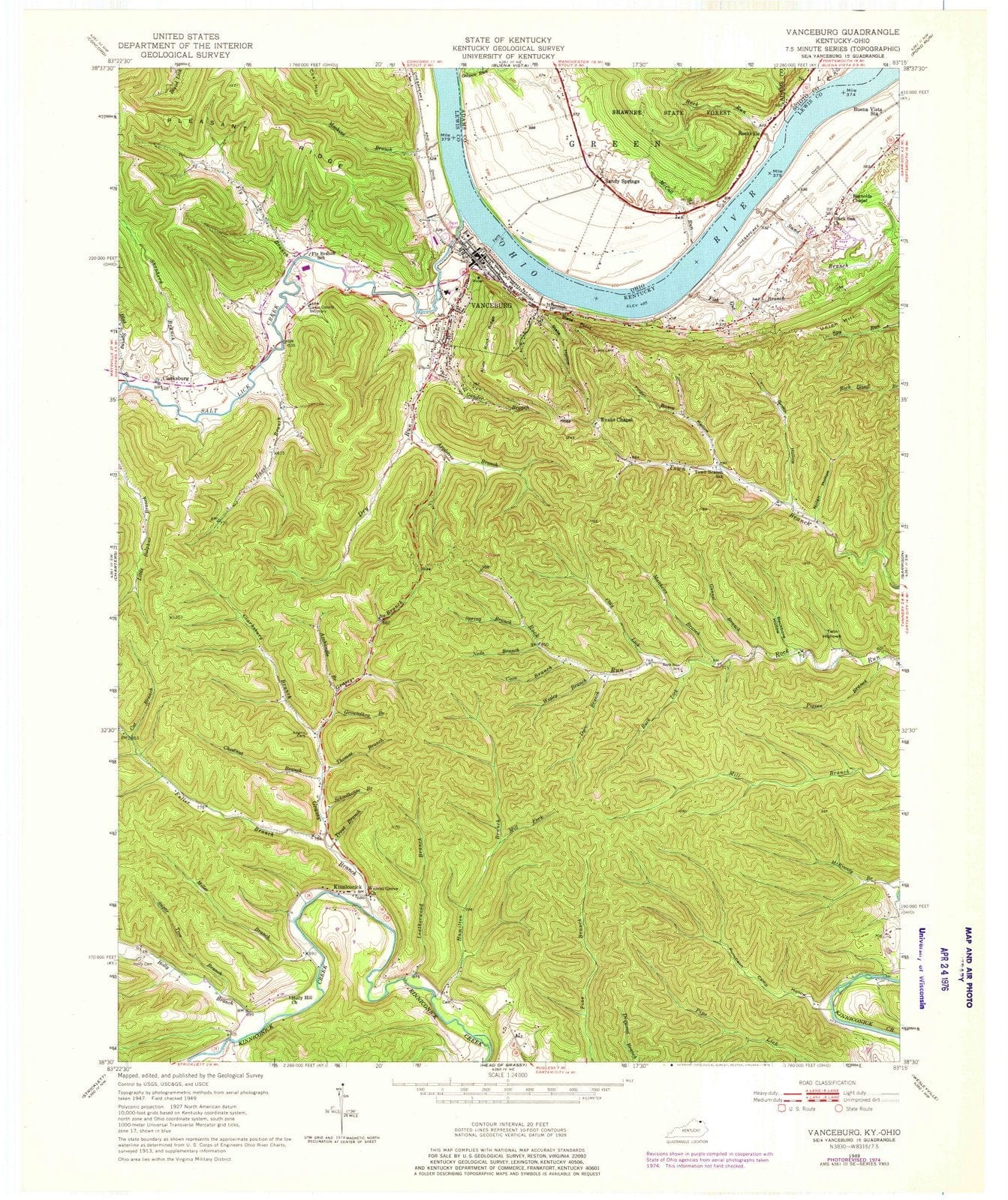 1949 Vanceburg, KY - Kentucky - USGS Topographic Map