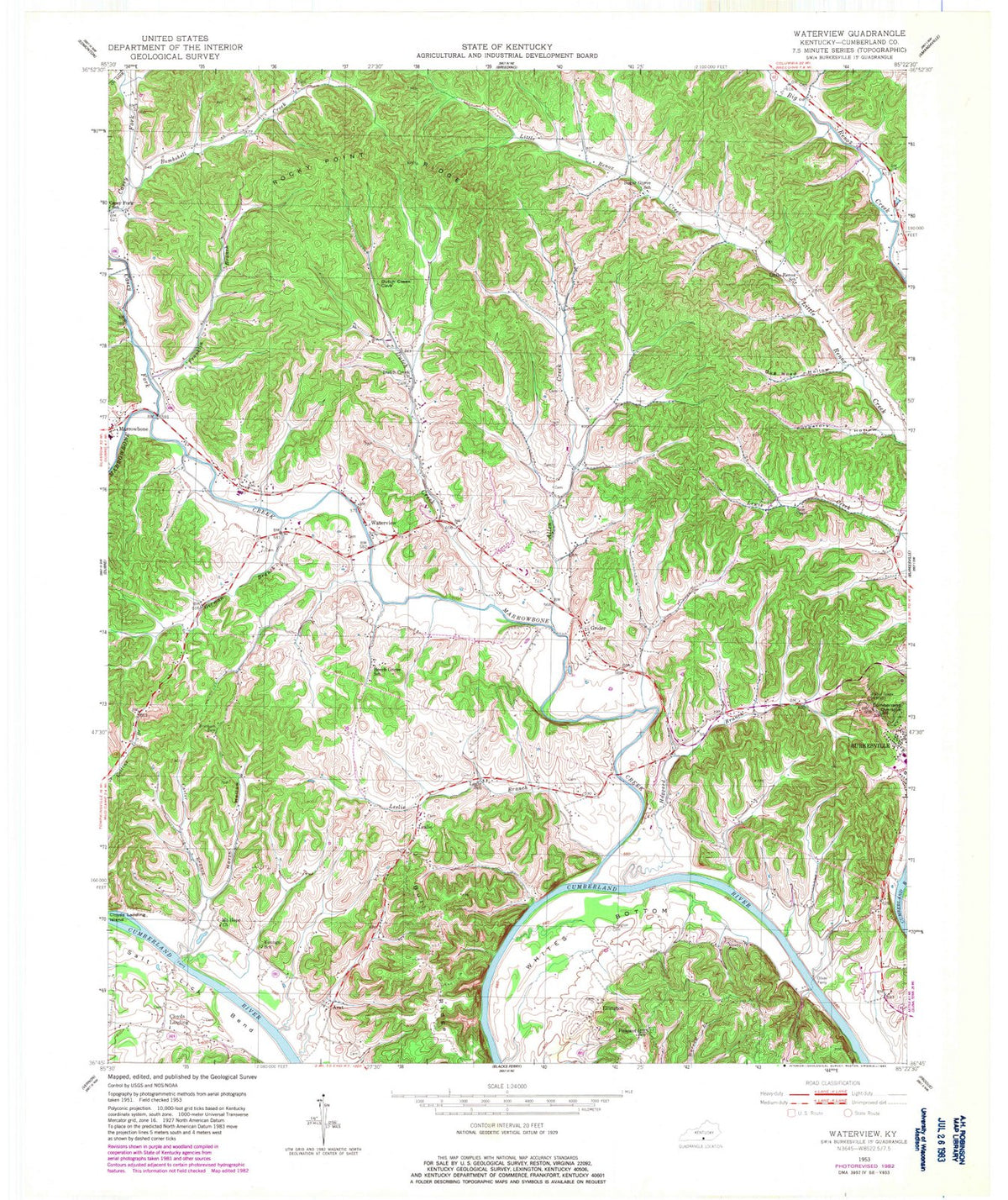 1953 Waterview, KY - Kentucky - USGS Topographic Map