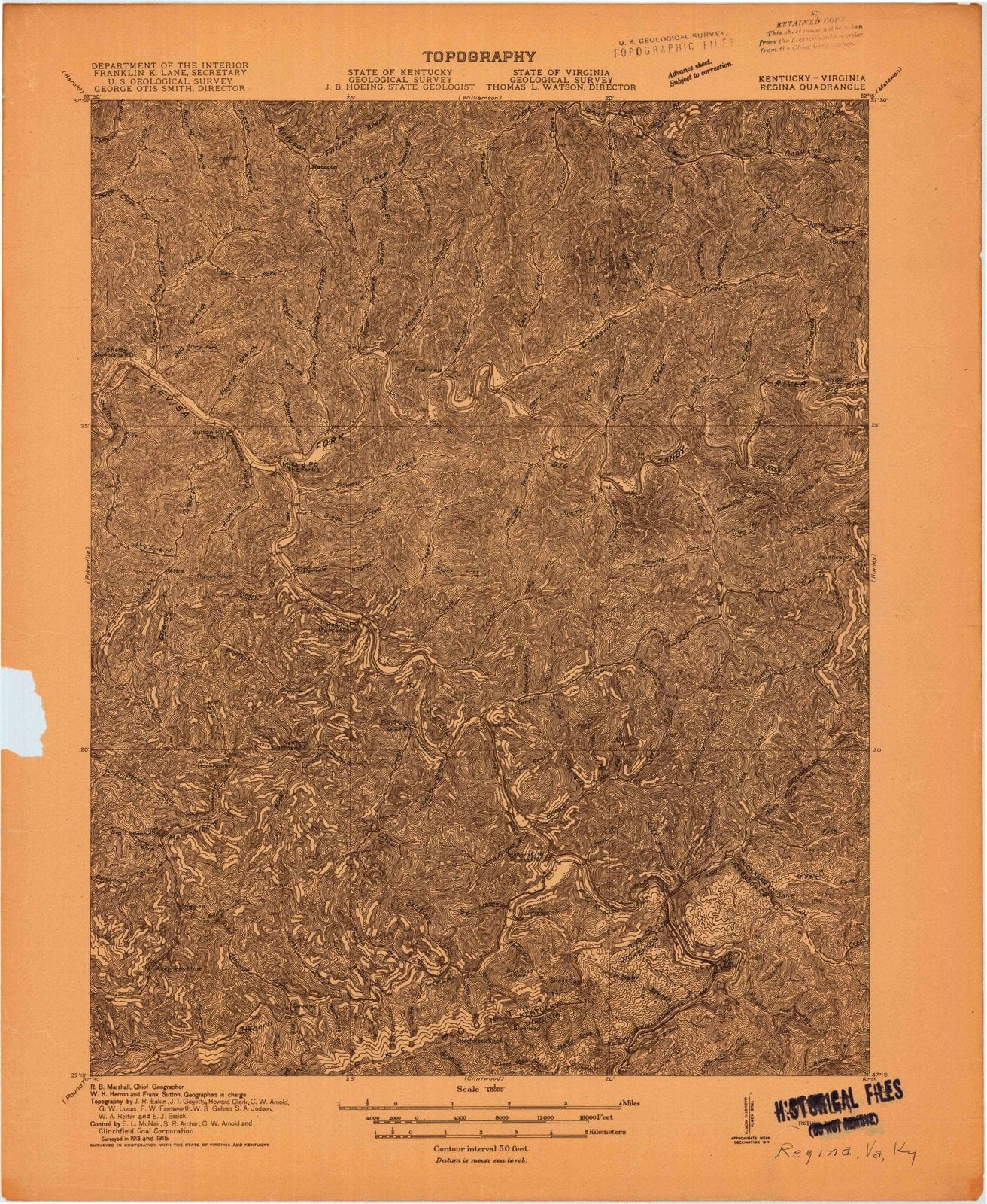 1915 Regina, KY - Kentucky - USGS Topographic Map