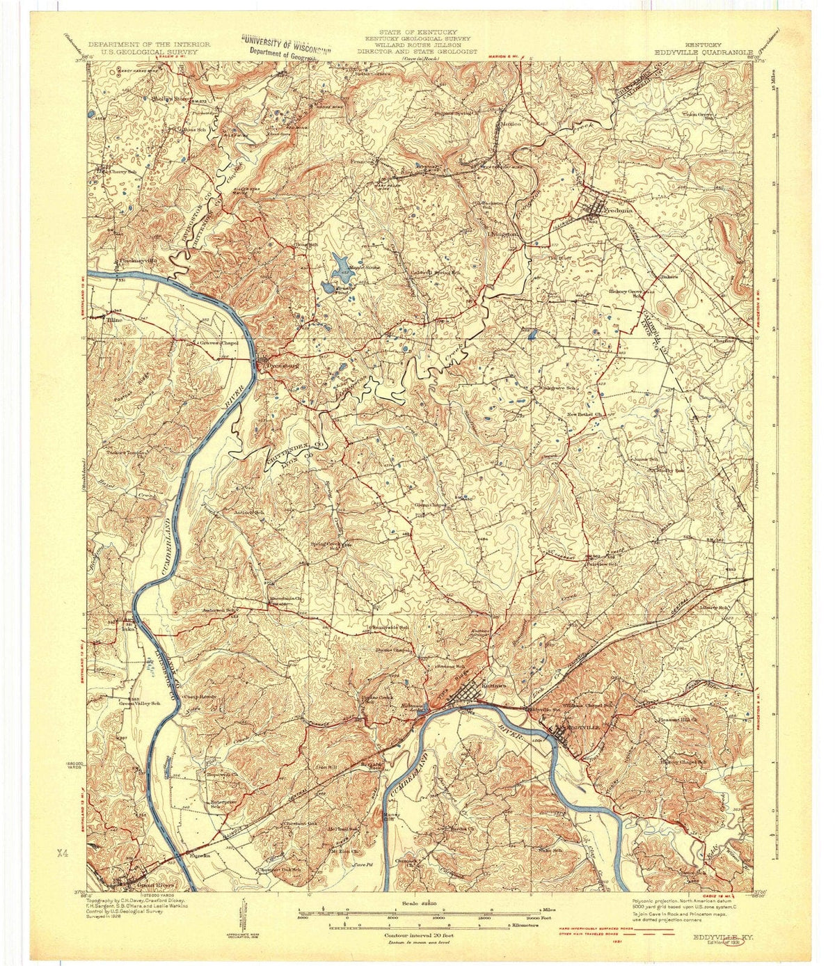 1931 Eddyville, KY - Kentucky - USGS Topographic Map