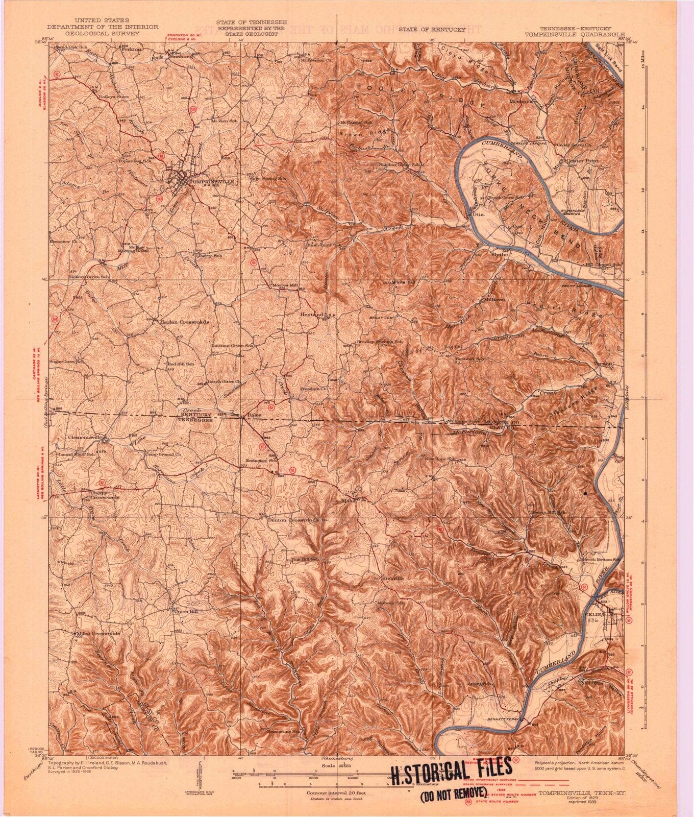 1929 Tompkinsville, KY - Kentucky - USGS Topographic Map