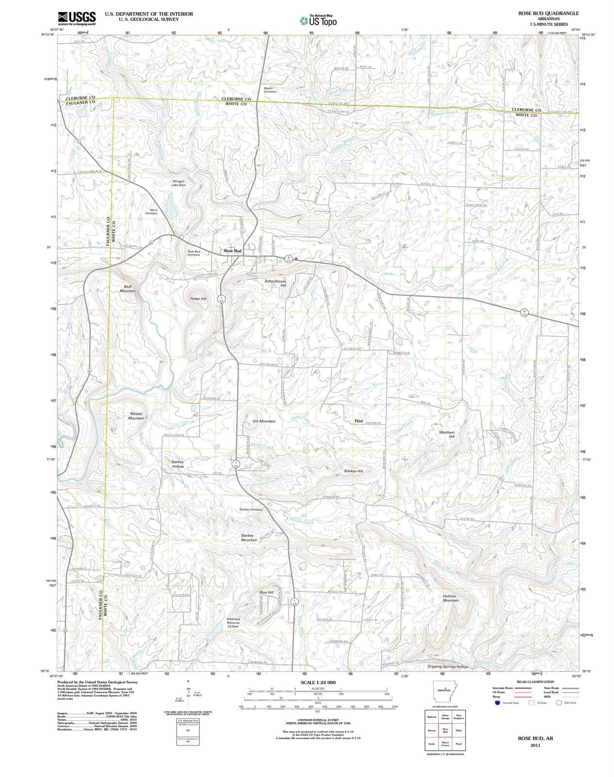 2011 Rose Bud, AR - Arkansas - USGS Topographic Map