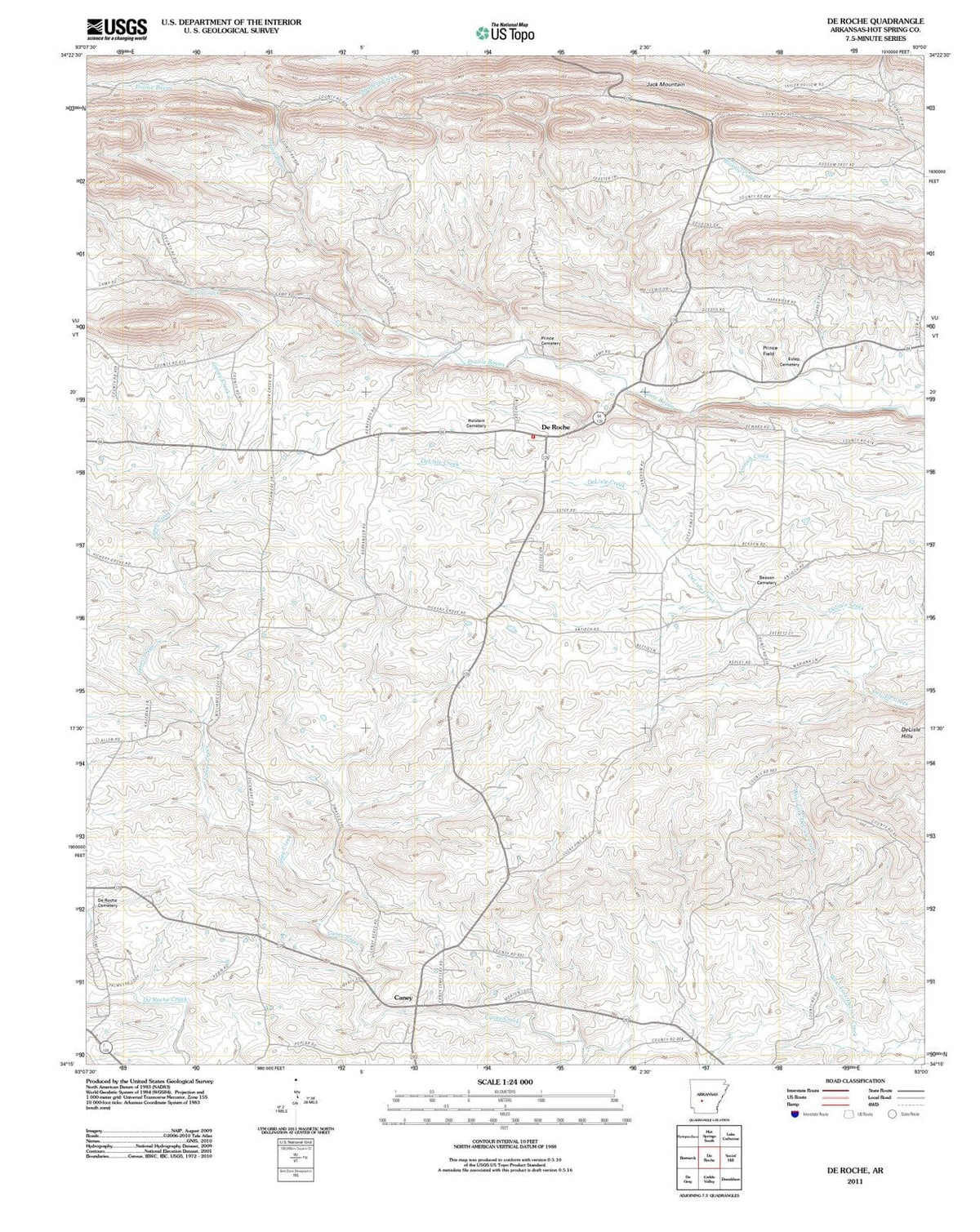 2011 De Roche, AR - Arkansas - USGS Topographic Map