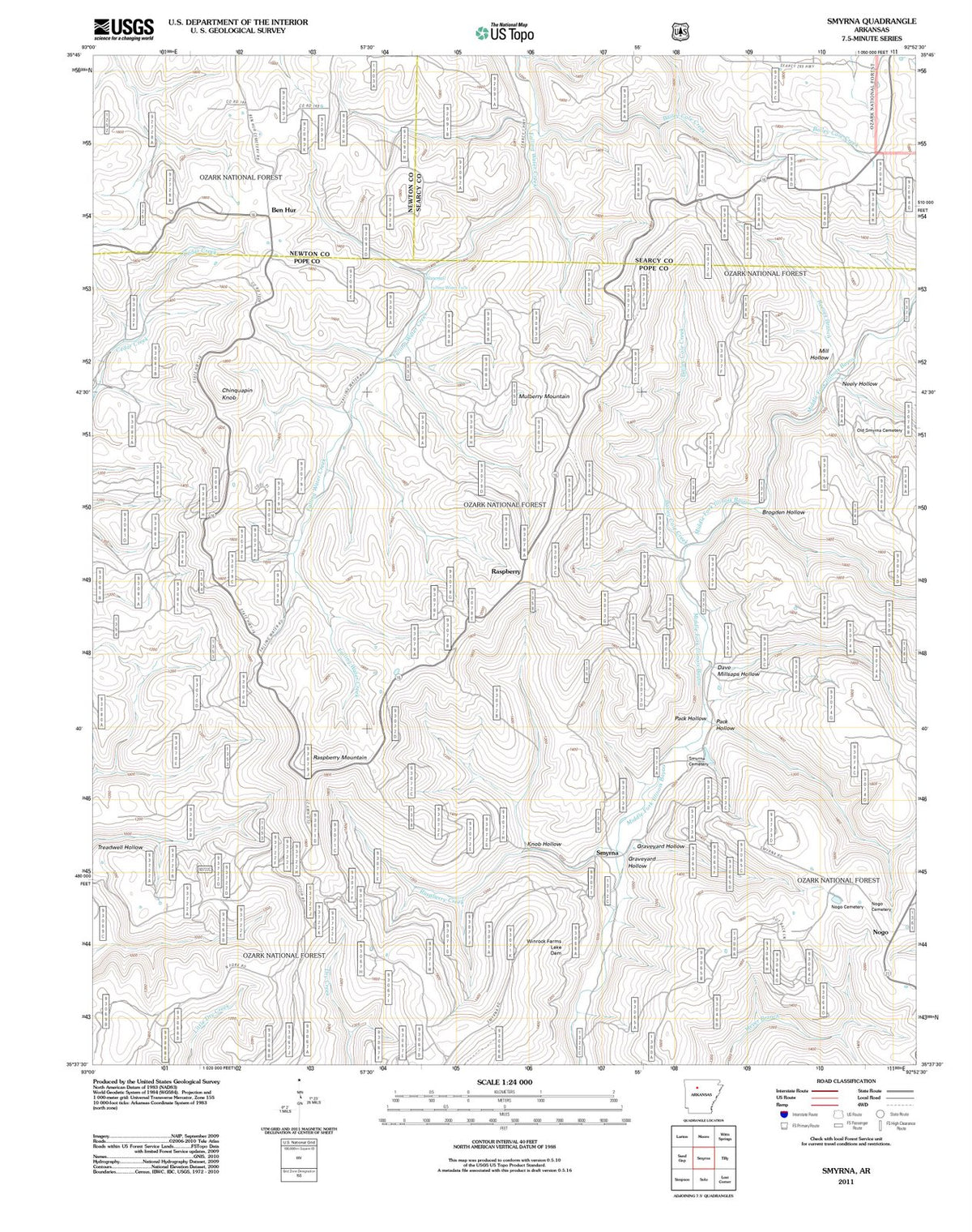 2011 Smyrna, AR - Arkansas - USGS Topographic Map