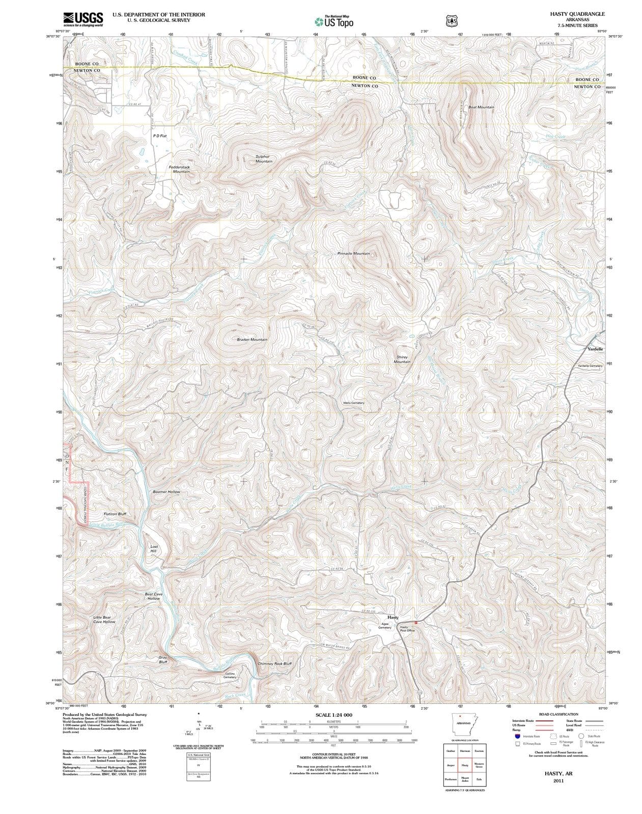 2011 Hasty, AR - Arkansas - USGS Topographic Map