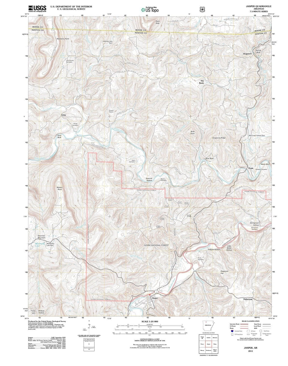 2011 Jasper, AR - Arkansas - USGS Topographic Map