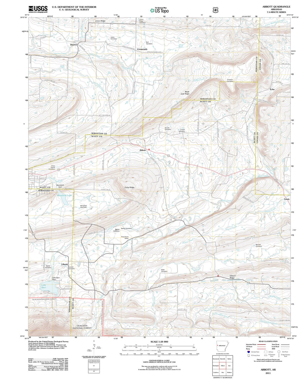 2011 Abbott, AR - Arkansas - USGS Topographic Map